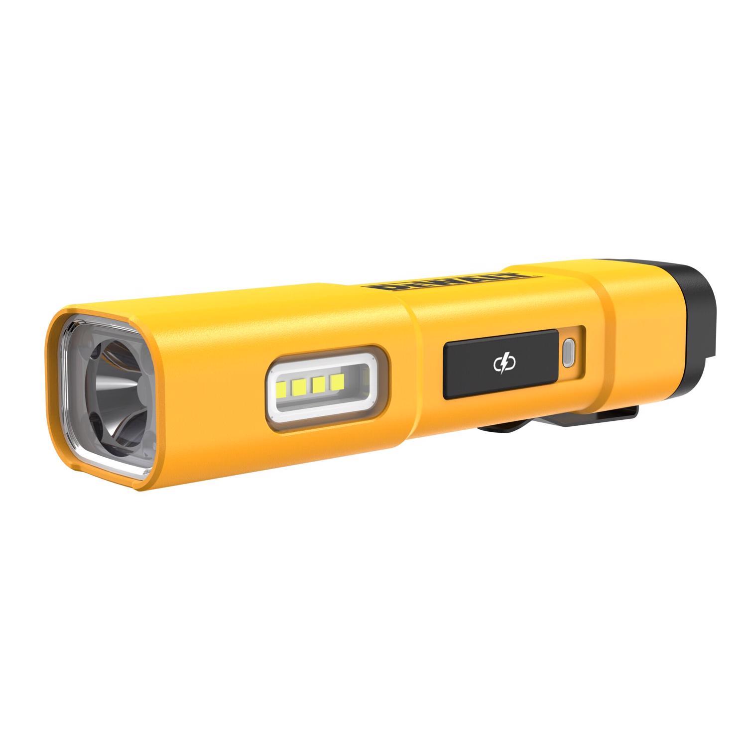 DeWalt 1000 lm Black/Yellow LED Rechargeable USB Flashlight
