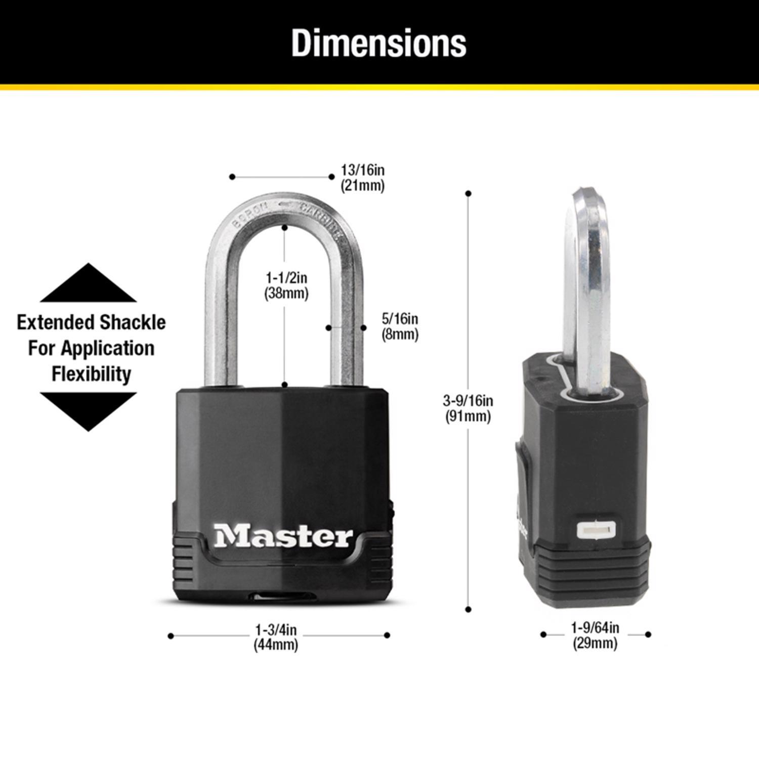 Master Lock 3-9/16 in. H X 1-9/64 in. W X 1-3/4 in. L Steel Ball Bearing Locking Weather-Resistant P