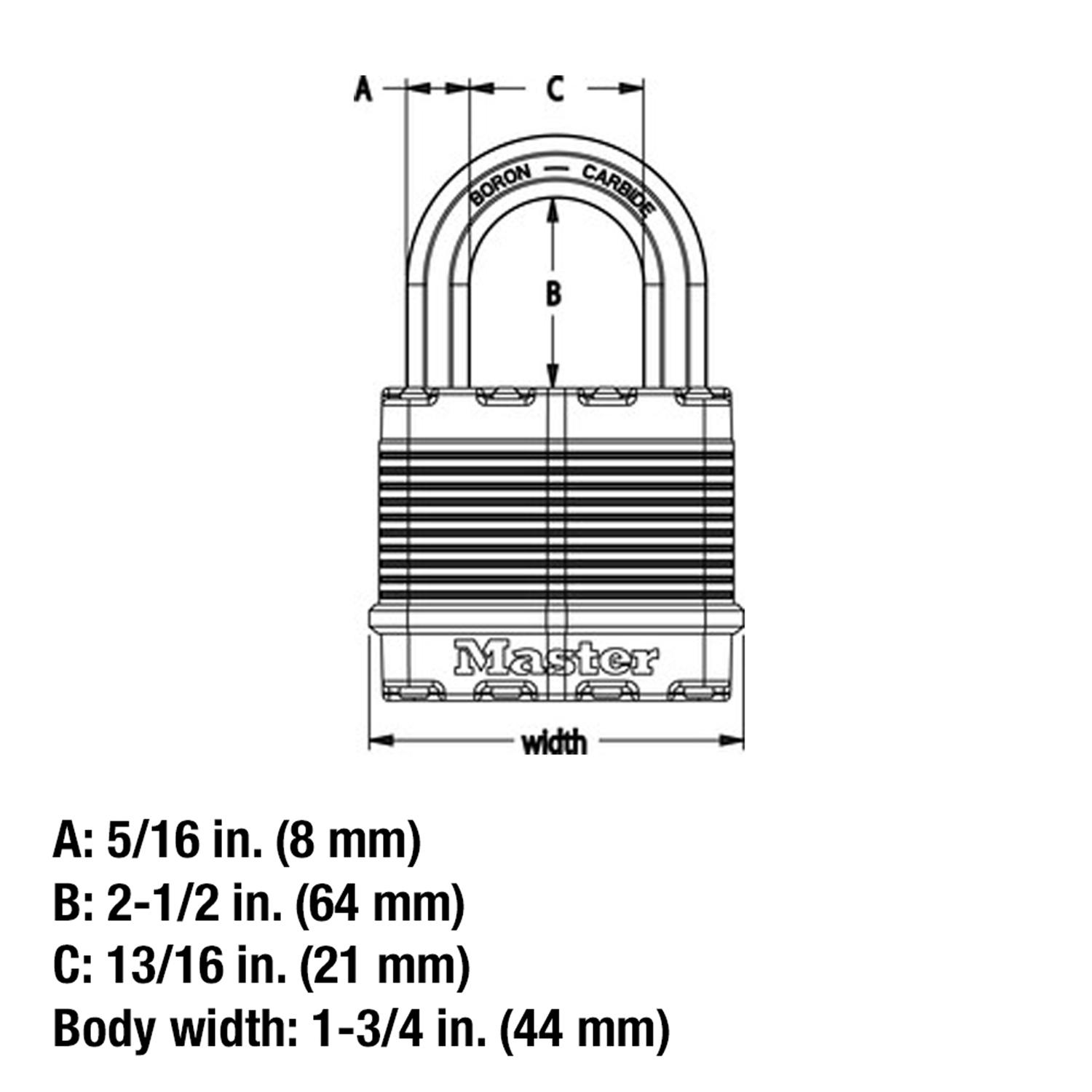 Master Lock Magnum 1-9/16 in. H X 11/16 in. W X 1-3/4 in. L Steel Dual Ball Bearing Locking Weather-