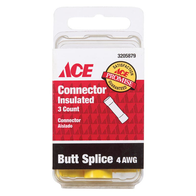 Ace Butt Splice Yellow 3 pk