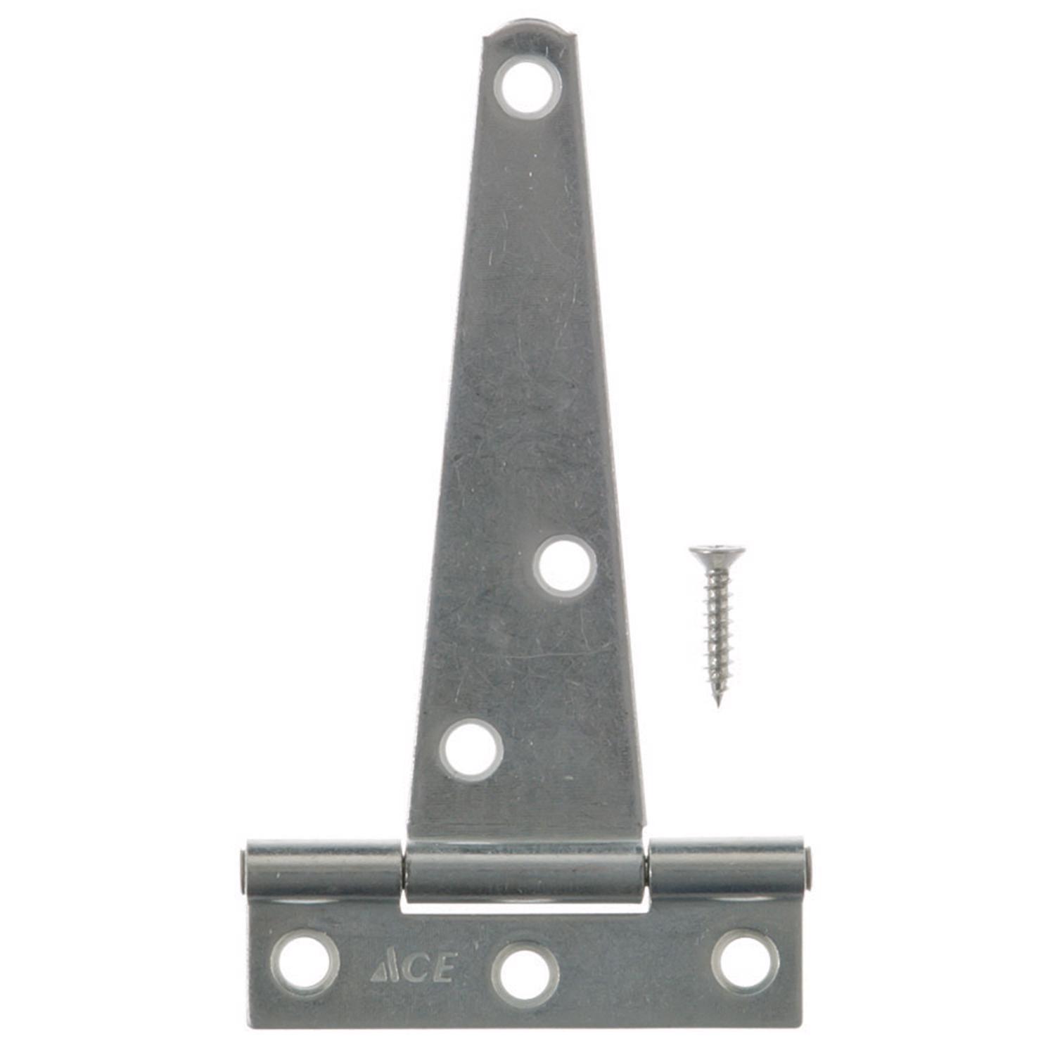 Ace 4 in. L Zinc-Plated Light Duty T Hinge 2 pk
