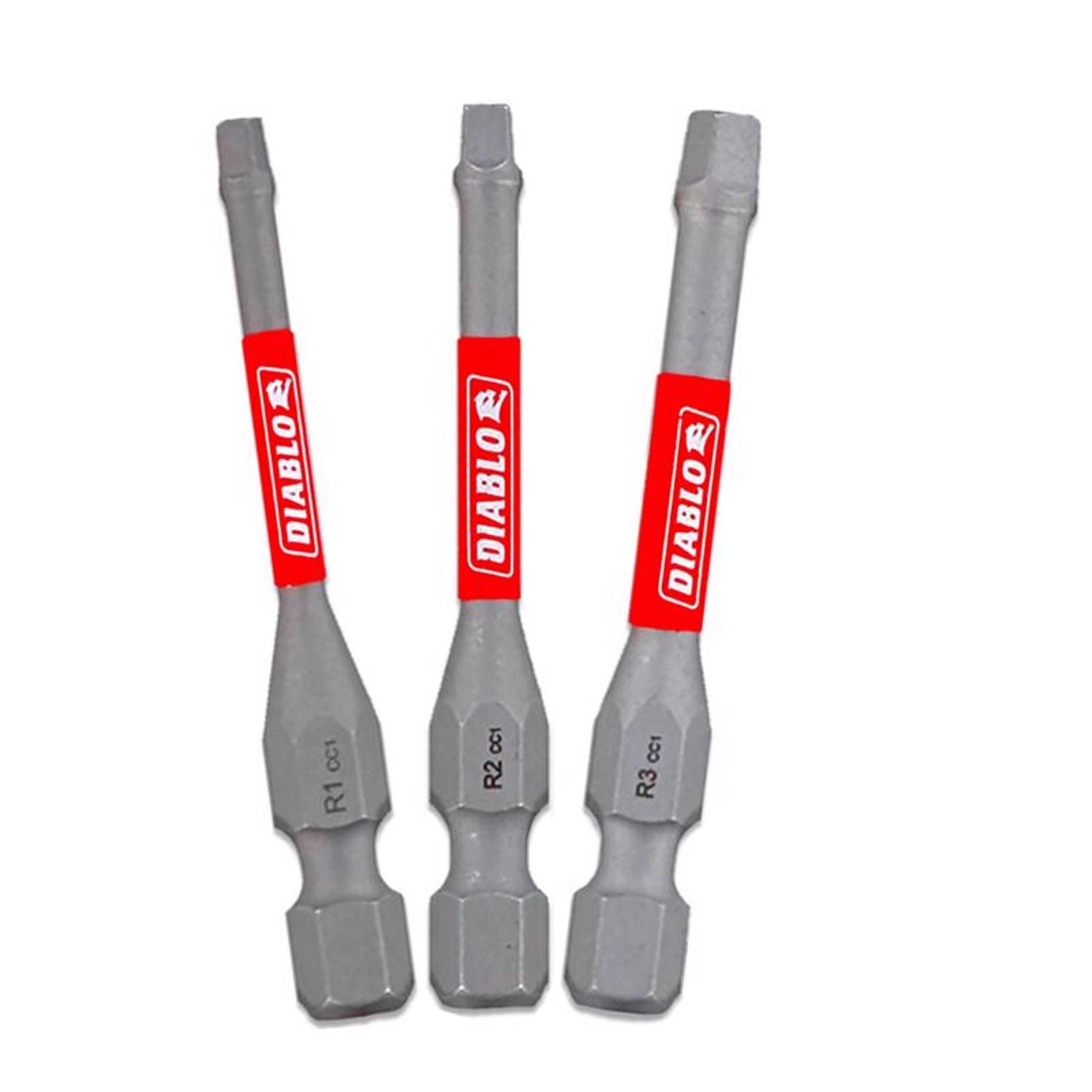 Diablo Square 2 in. L Drive Bit Set Black Oxide 3 pc