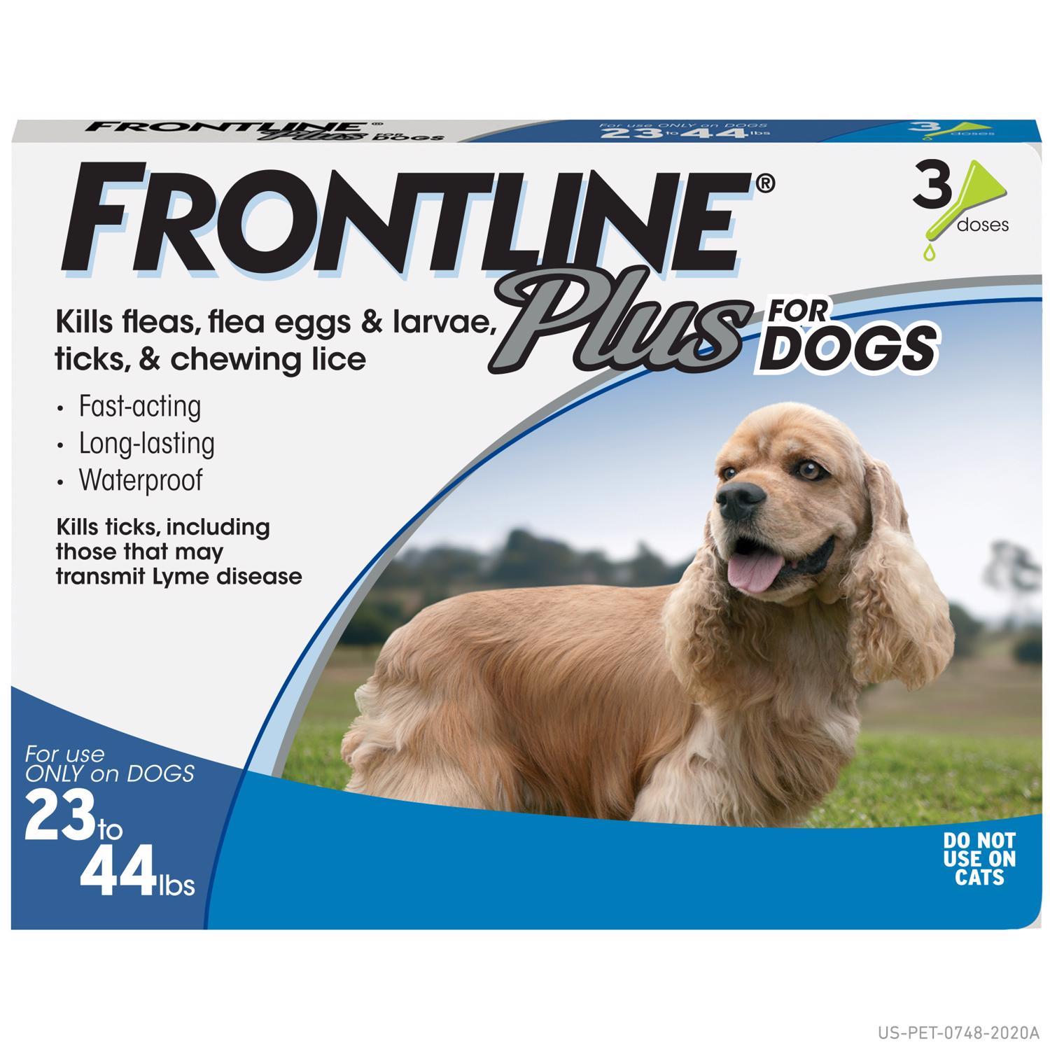 Frontline Plus Liquid Dog Flea and Tick Drops 9.8% Fipronil, 8.8% (S)-methoprene 0.05 oz