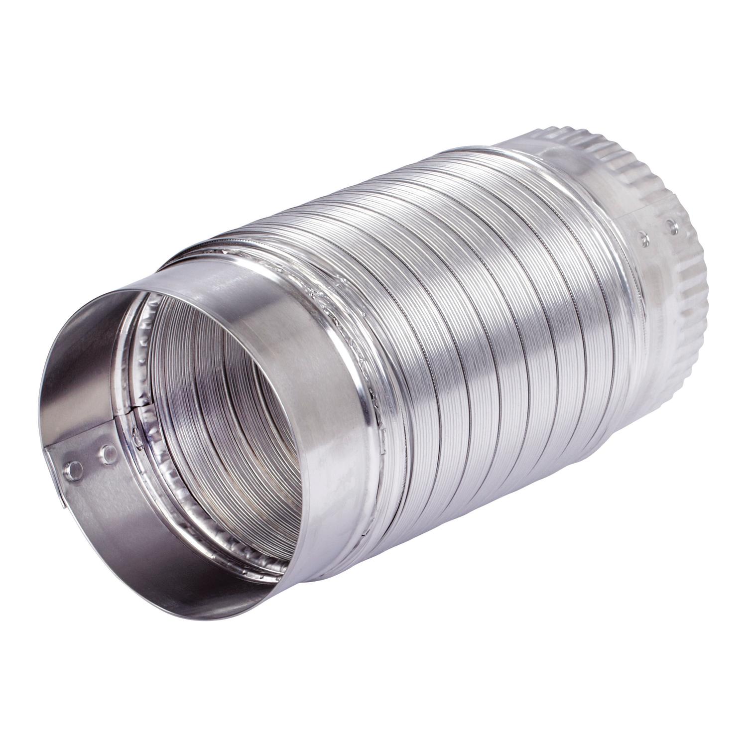 Ace 4.38 in. L X 4.375 in. D Silver/White Aluminum Semi-Rigid Vent Duct
