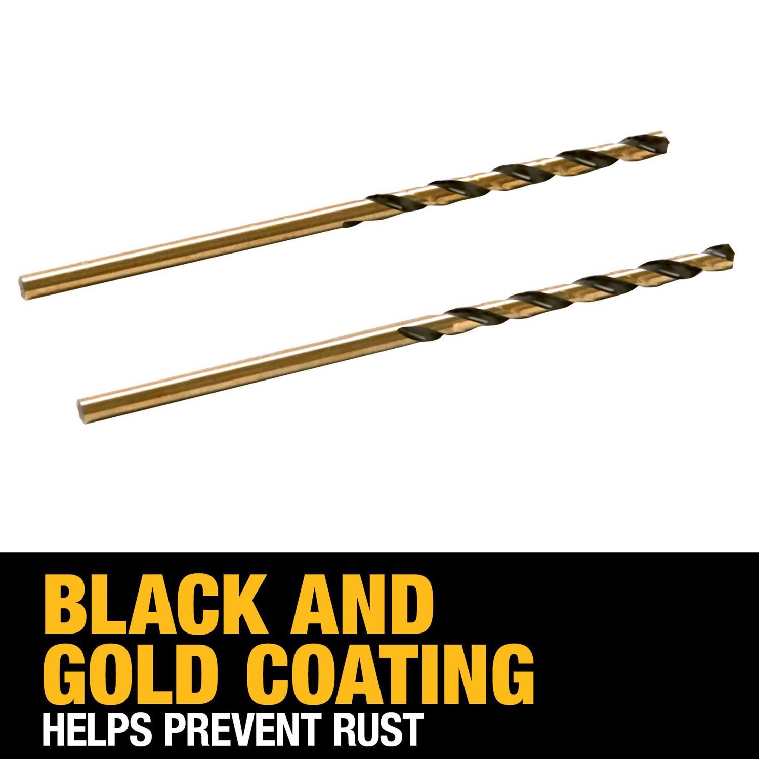 DeWalt Black & Gold 5/64 in. X 2.25 in. L High Speed Steel Twist Drill Bit Straight Shank 2 pc