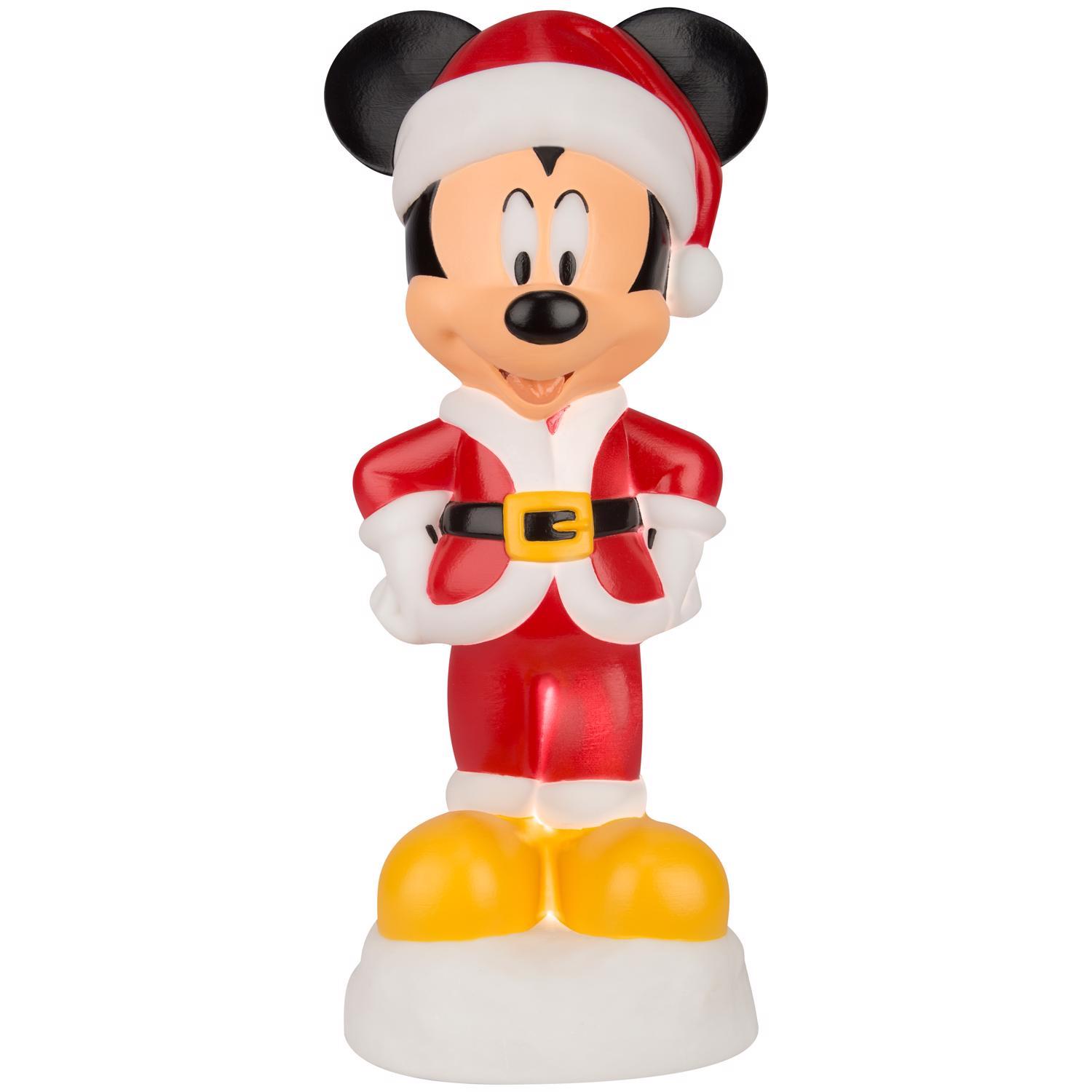 Disney LED Multicolored Mickey Mouse Santa Blow Mold Table Decor 14 in.