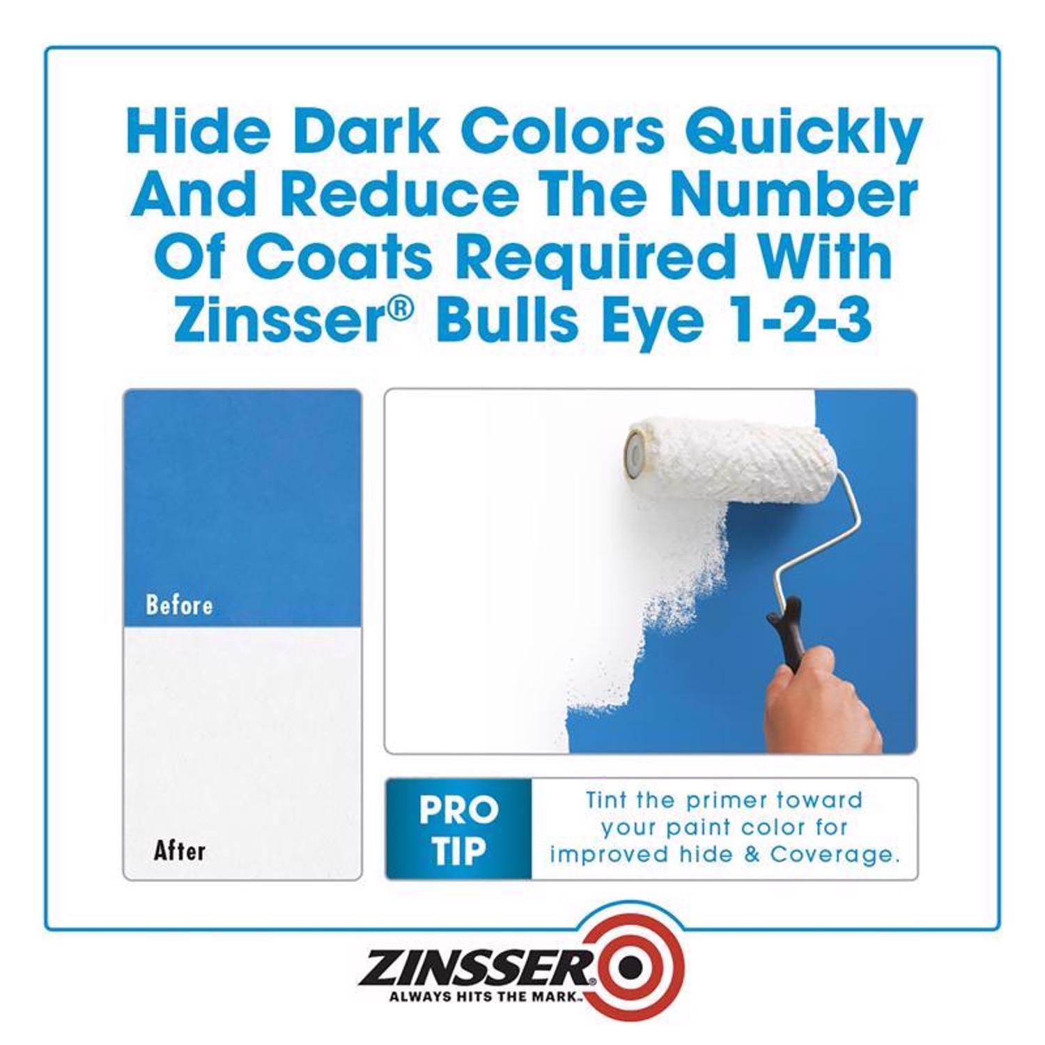 Zinsser Bulls Eye 123 White Water-Based Styrenated Acrylic Primer and Sealer 1 gal