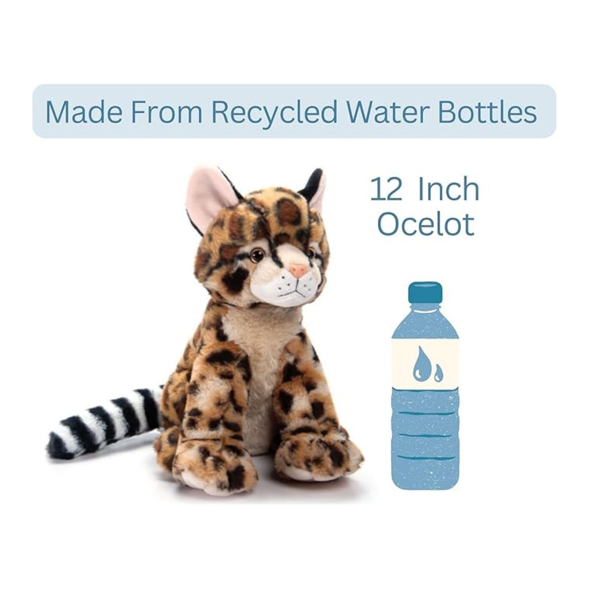 The Petting Zoo Ocelot Stuffed Animal 12 in.