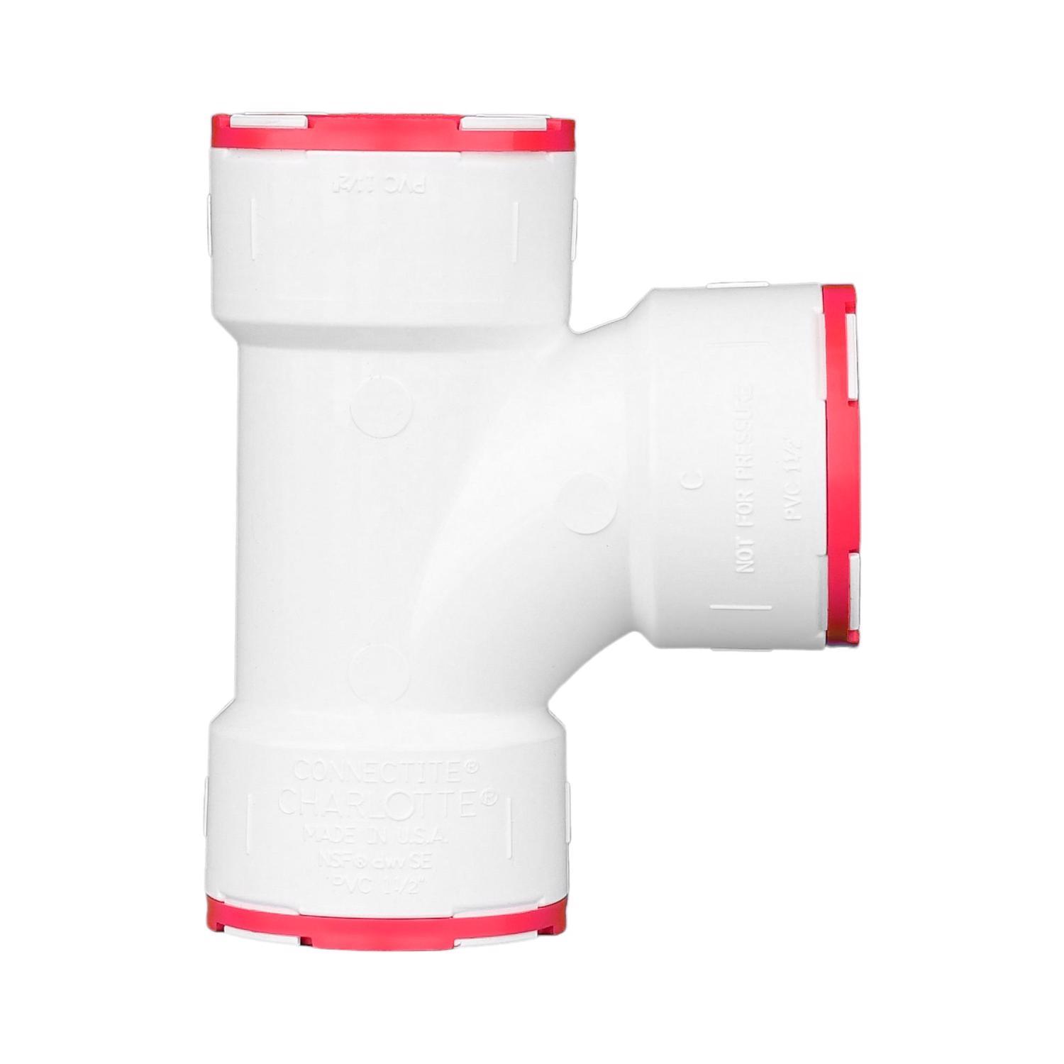 Charlotte Pipe ConnecTite Schedule 40 1-1/2 in. Hub X 1-1/2 in. D Hub PVC Sanitary Tee 1 pk