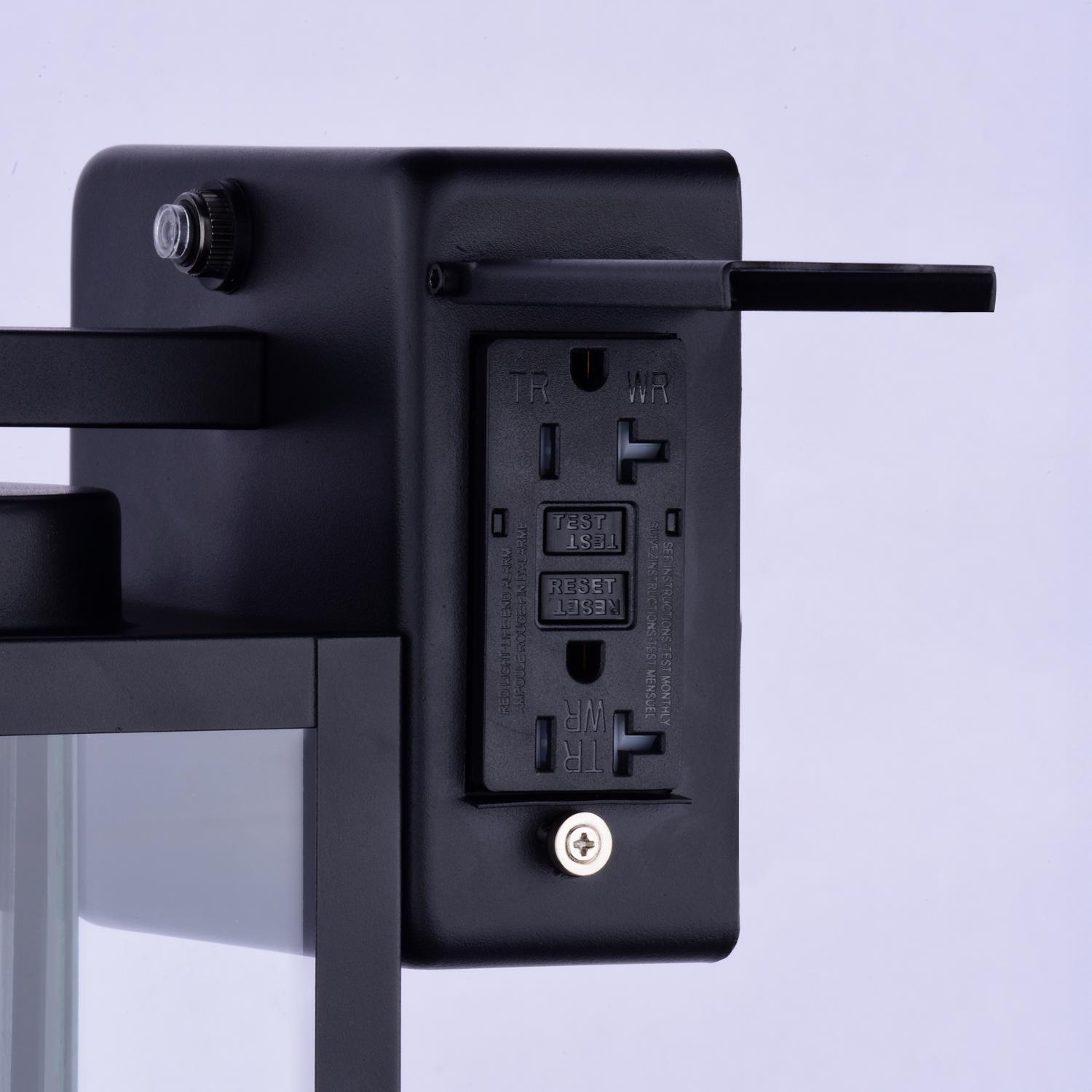 Dualux Textured Black Black Dusk to Dawn LED Porch Light