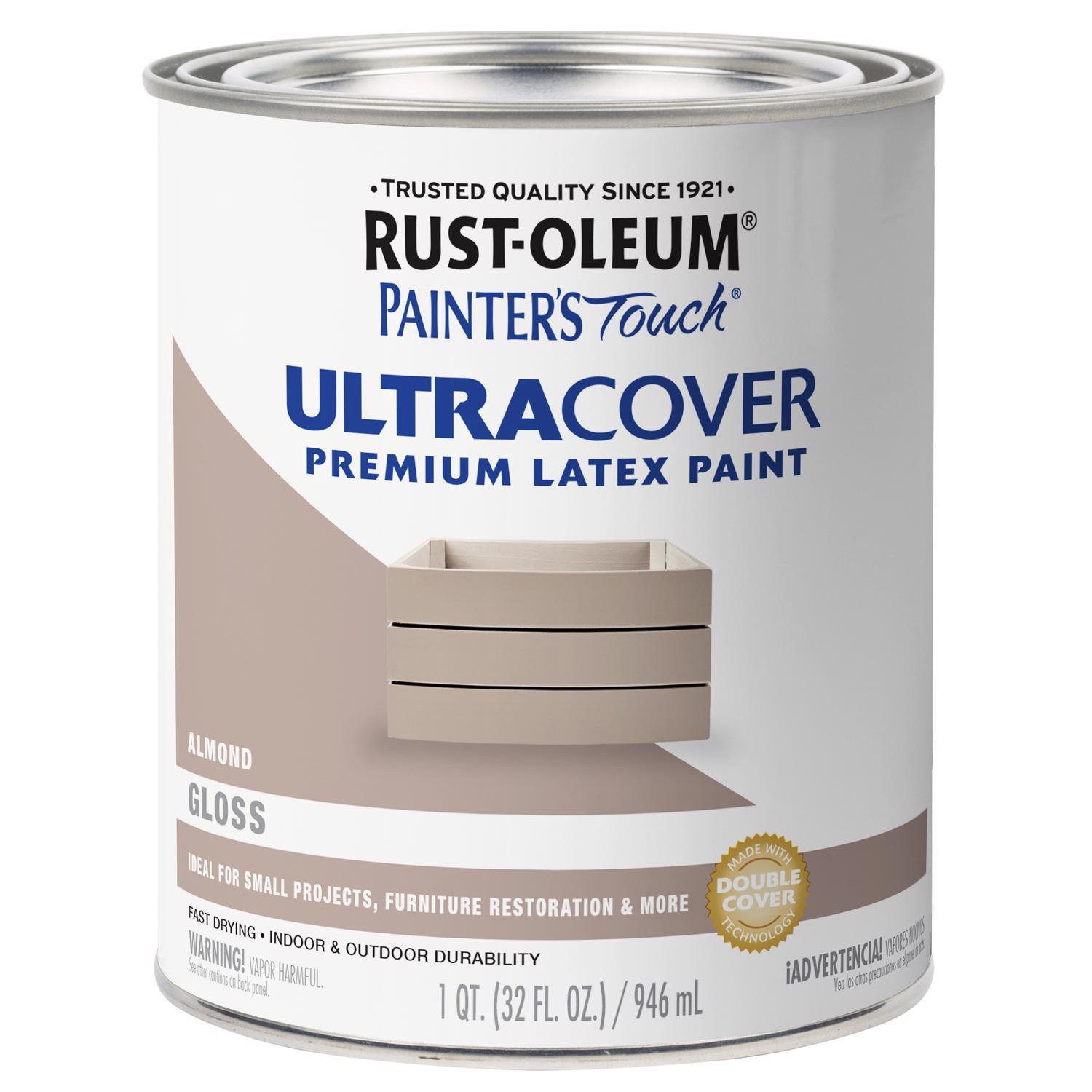 Rust-Oleum Painters Touch Ultra Cover Gloss Almond Water-Based Paint Exterior and Interior 1 qt