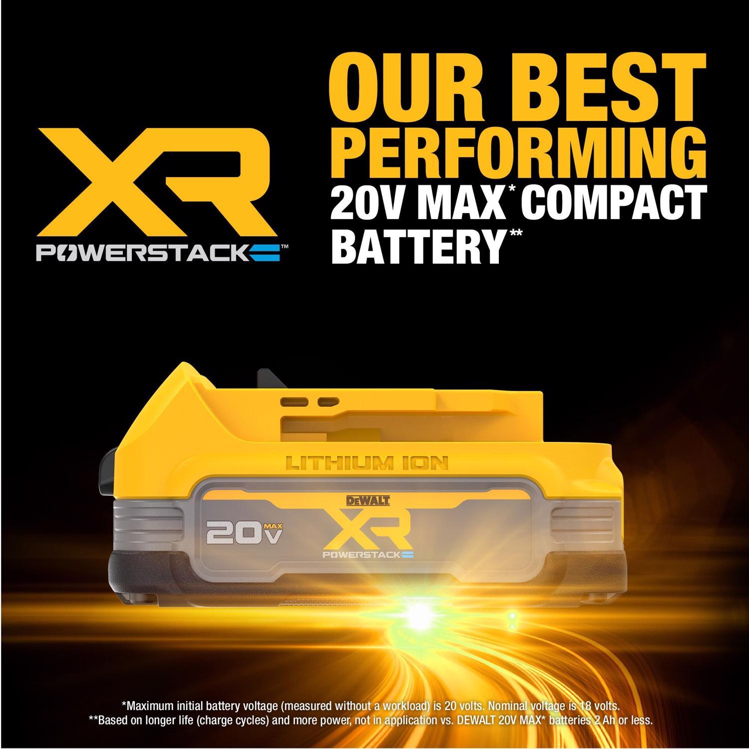 DeWalt 20V MAX POWERSTACK DCBP034 1.7 Ah Lithium-Ion Compact Battery 1 pc