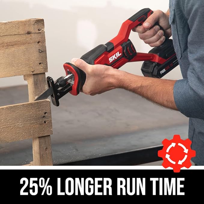 SKIL 20V Compact Reciprocating Saw Includes 2.0Ah PWR CORE 20 Lithium Battery and Charger