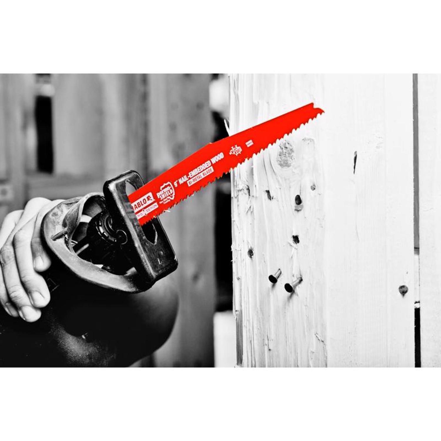 Diablo Demo Demon 6 in. Bi-Metal Nail-Embedded Wood Reciprocating Saw Blade 6/12 TPI 5 pk