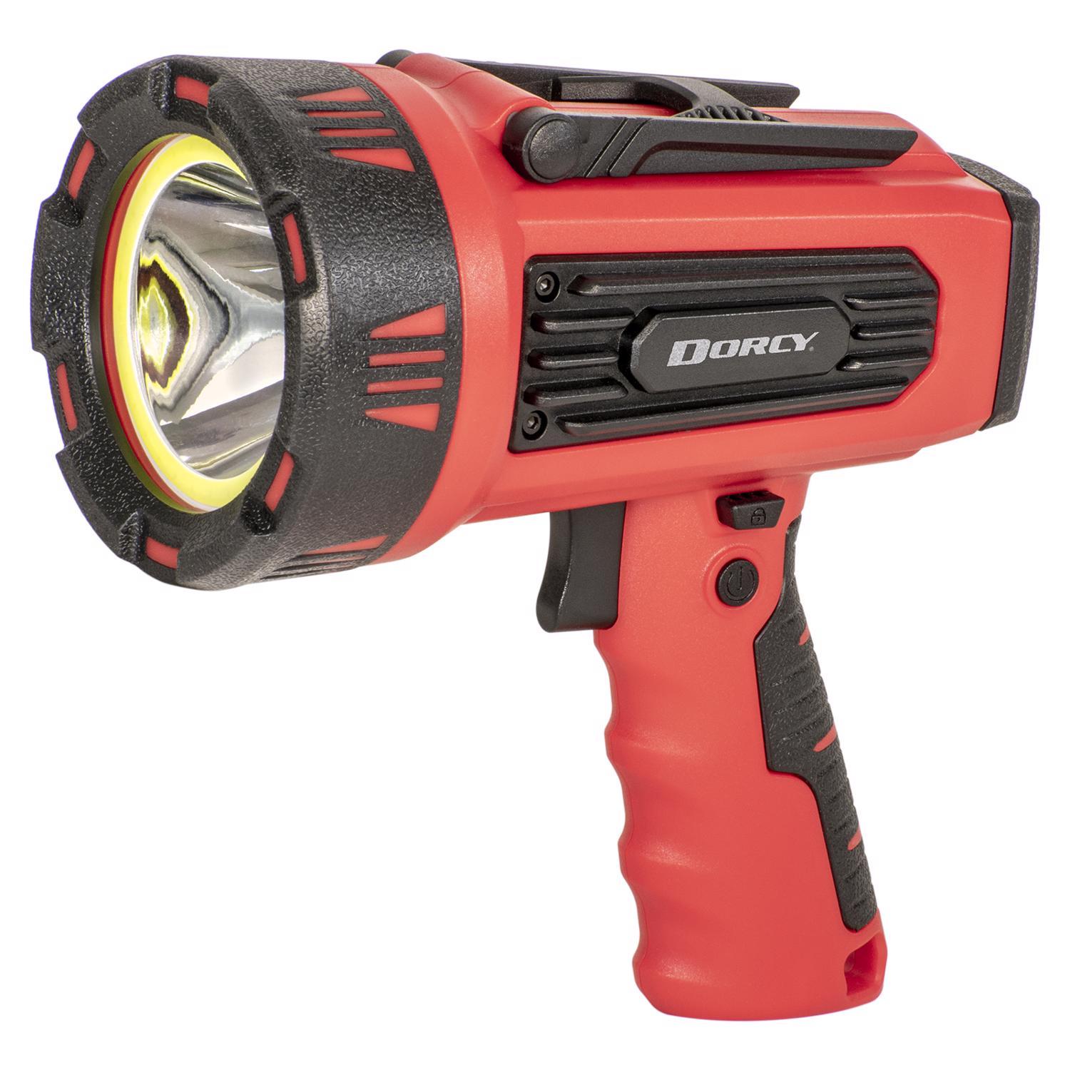 Dorcy 1300 lm Black/Red LED Spotlight + Power Bank 4400 mAh Lithium Ion Battery