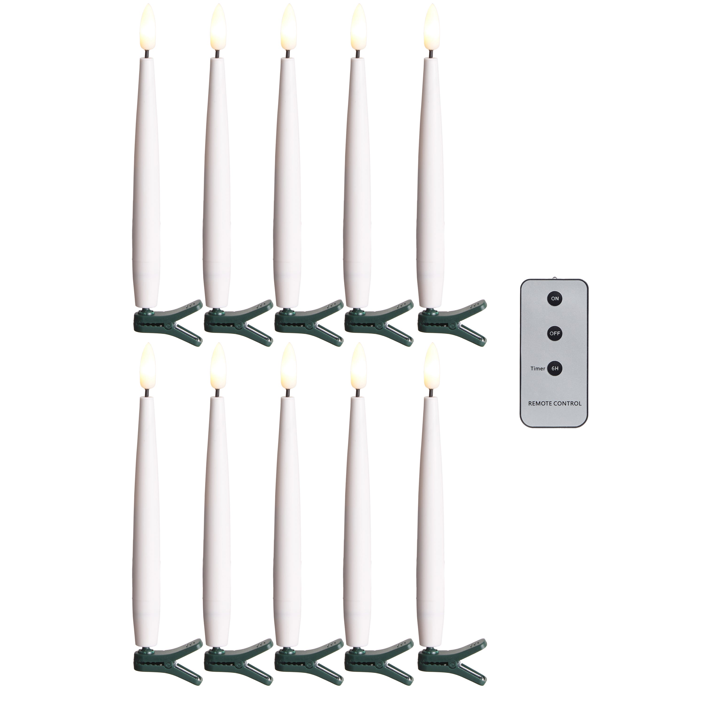 Raz Imports 6 in. Clip-On Lighted Candles with Remote