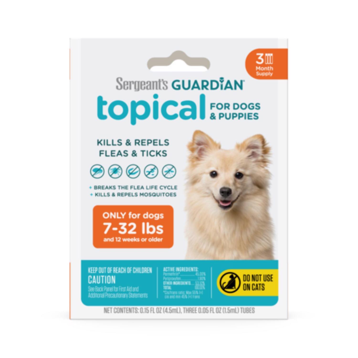 Sergeants Guardian Liquid Dog Flea and Tick Killer Permethrin, S-Methoprene and Other Ingrediant 0.1