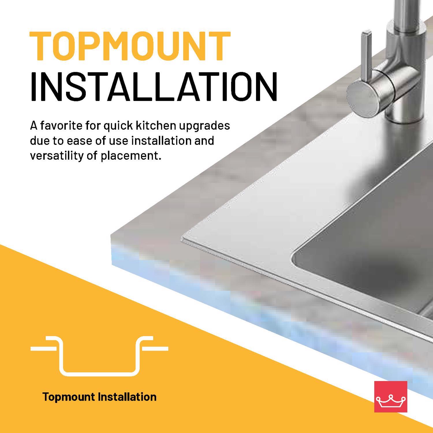 Kindred Stainless Steel Top Mount 33 in. W X 19 in. L Double Bowl Kitchen Sink