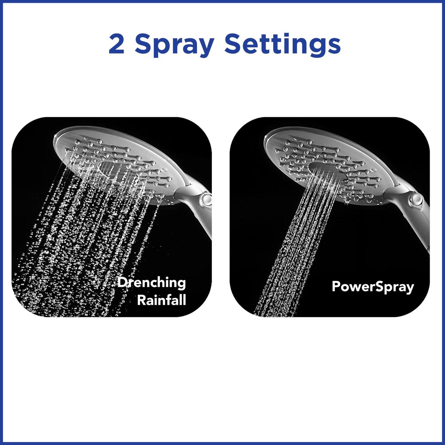 Waterpik RainFall White 2 settings Showerhead 1.8 gpm