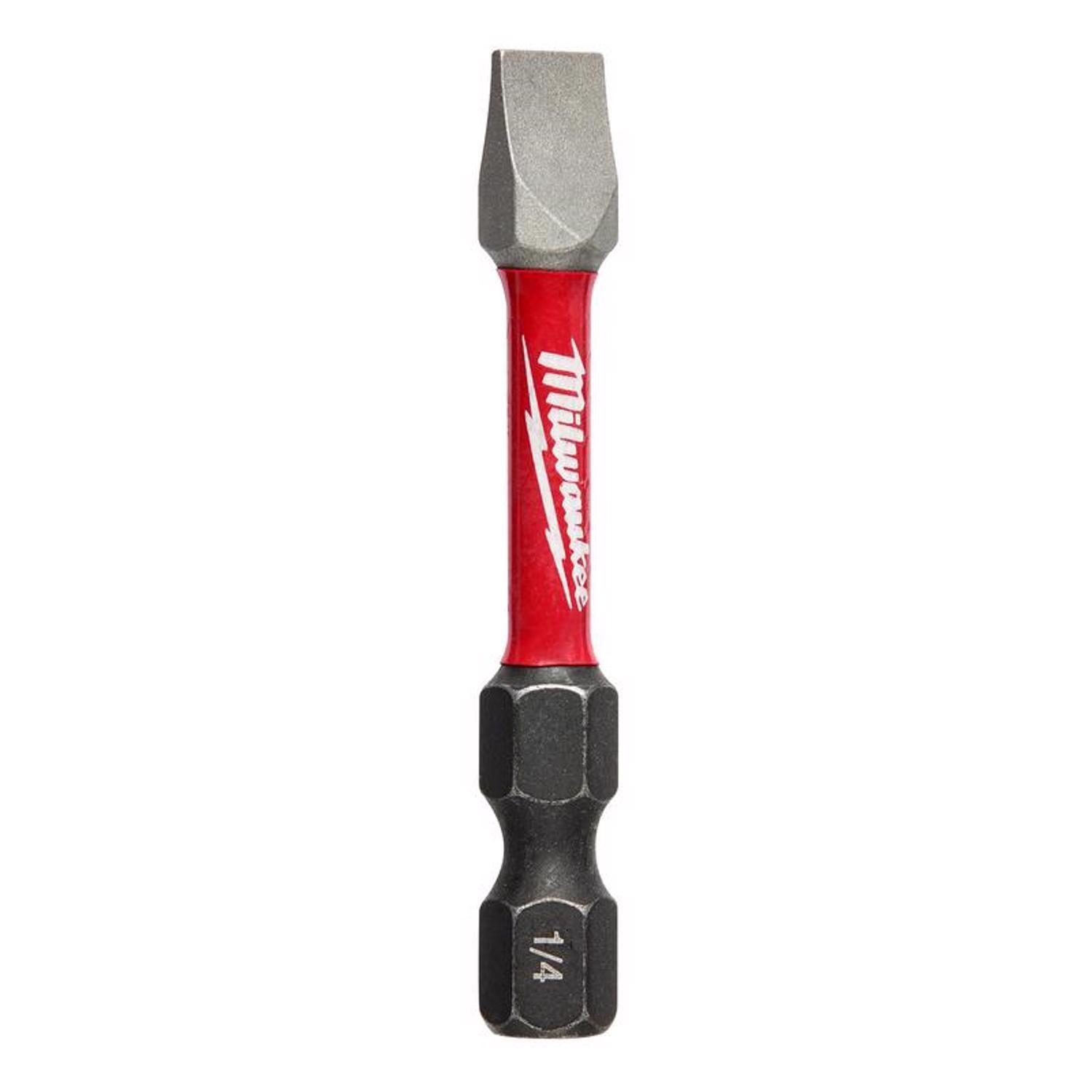 Milwaukee Shockwave Slotted 1/4 in. X 2 in. L Impact Power Bit Steel 1 pc