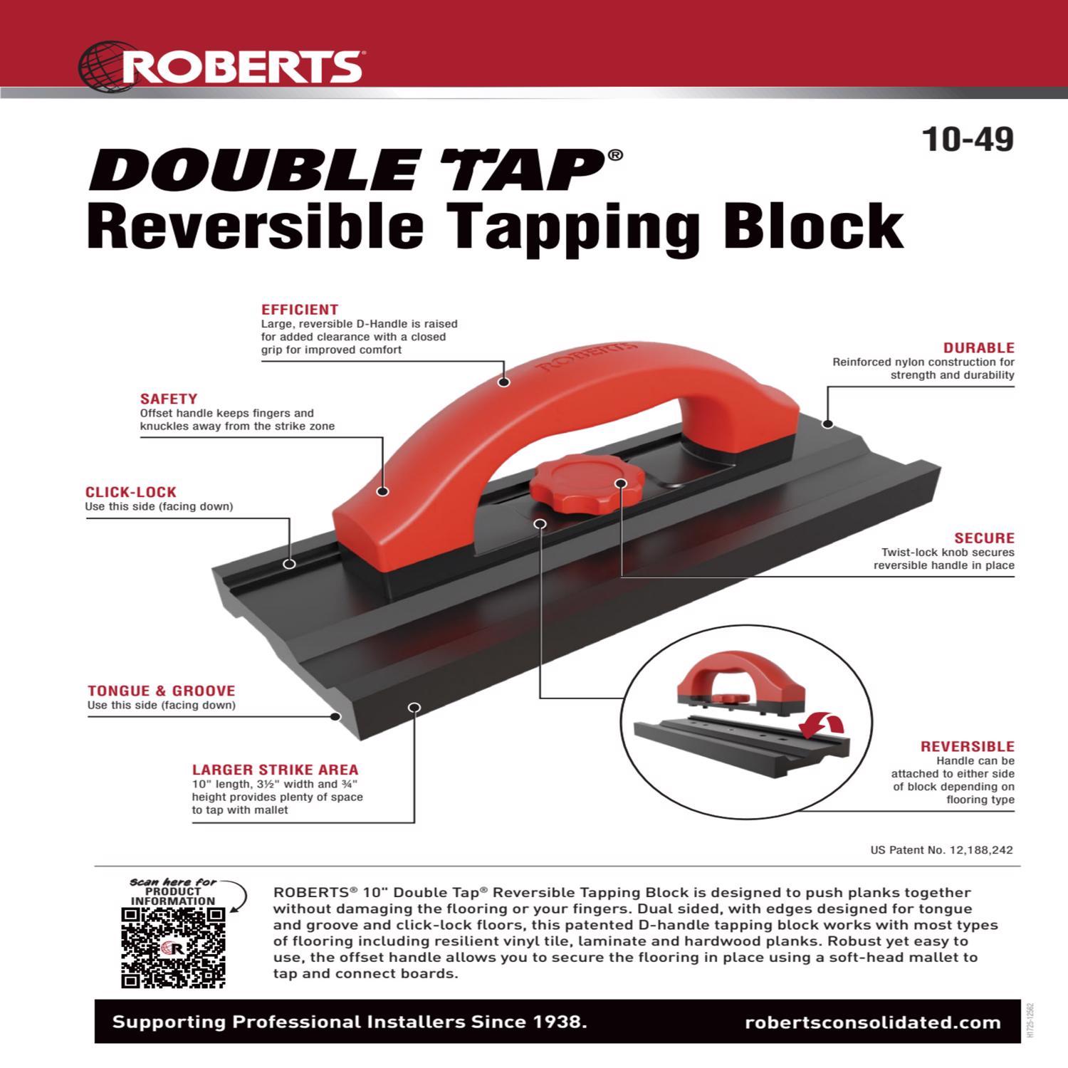 Roberts Double Tap 0.75 in. H X 3.5 in. W X 10 in. L Plastic Tapping Block 1 pk