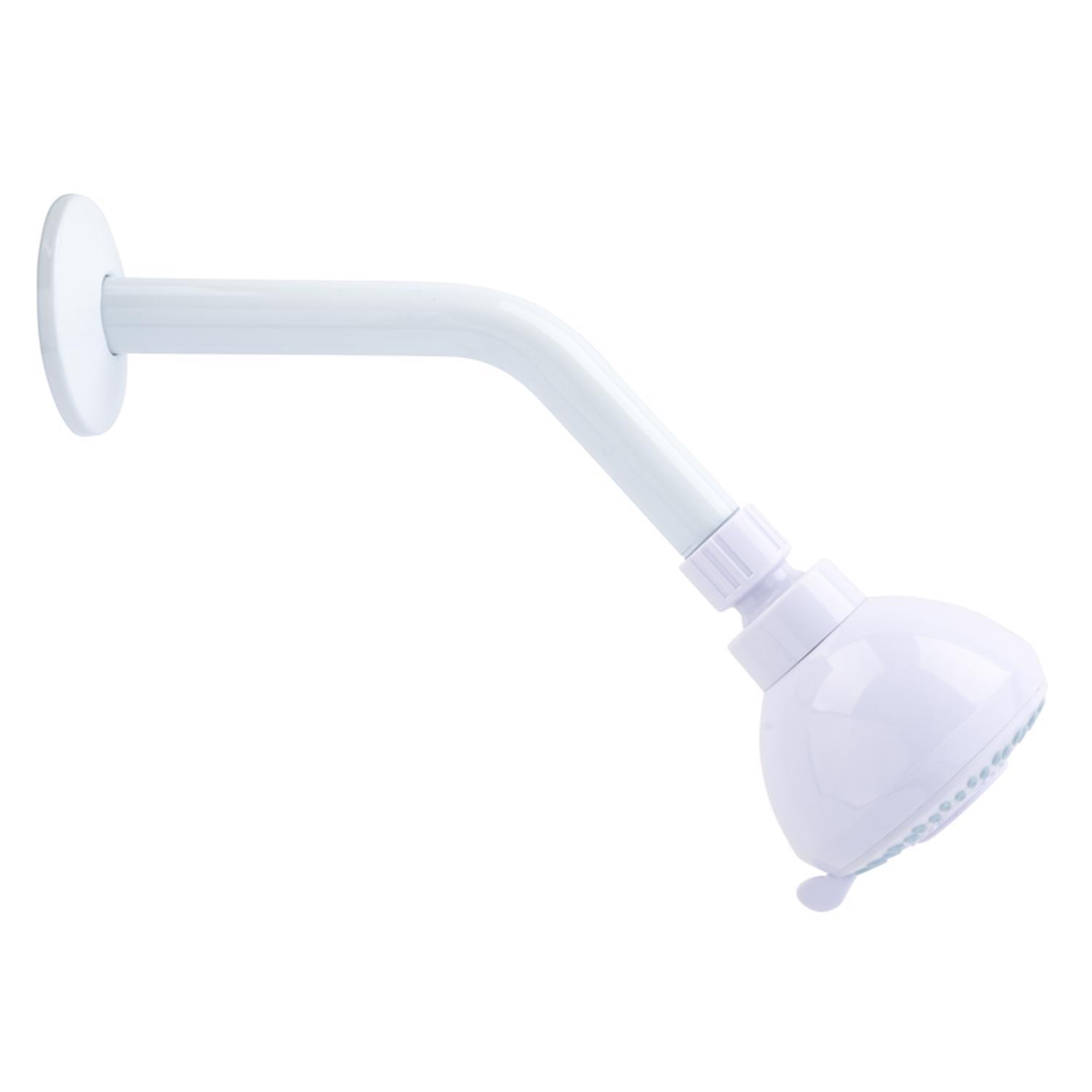 OakBrook White PVC 3 settings Wallmount Showerhead 1.8 gpm