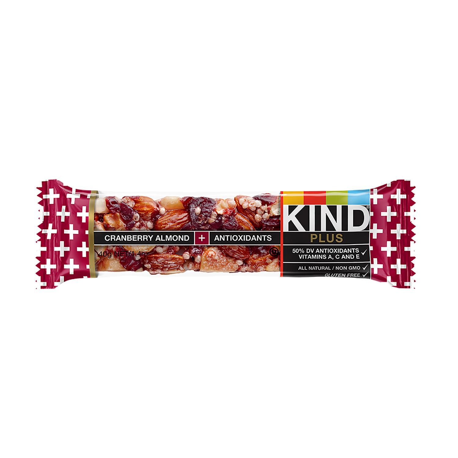 KIND Plus Cranberry Almond Granola Bar 1.4 oz Packet