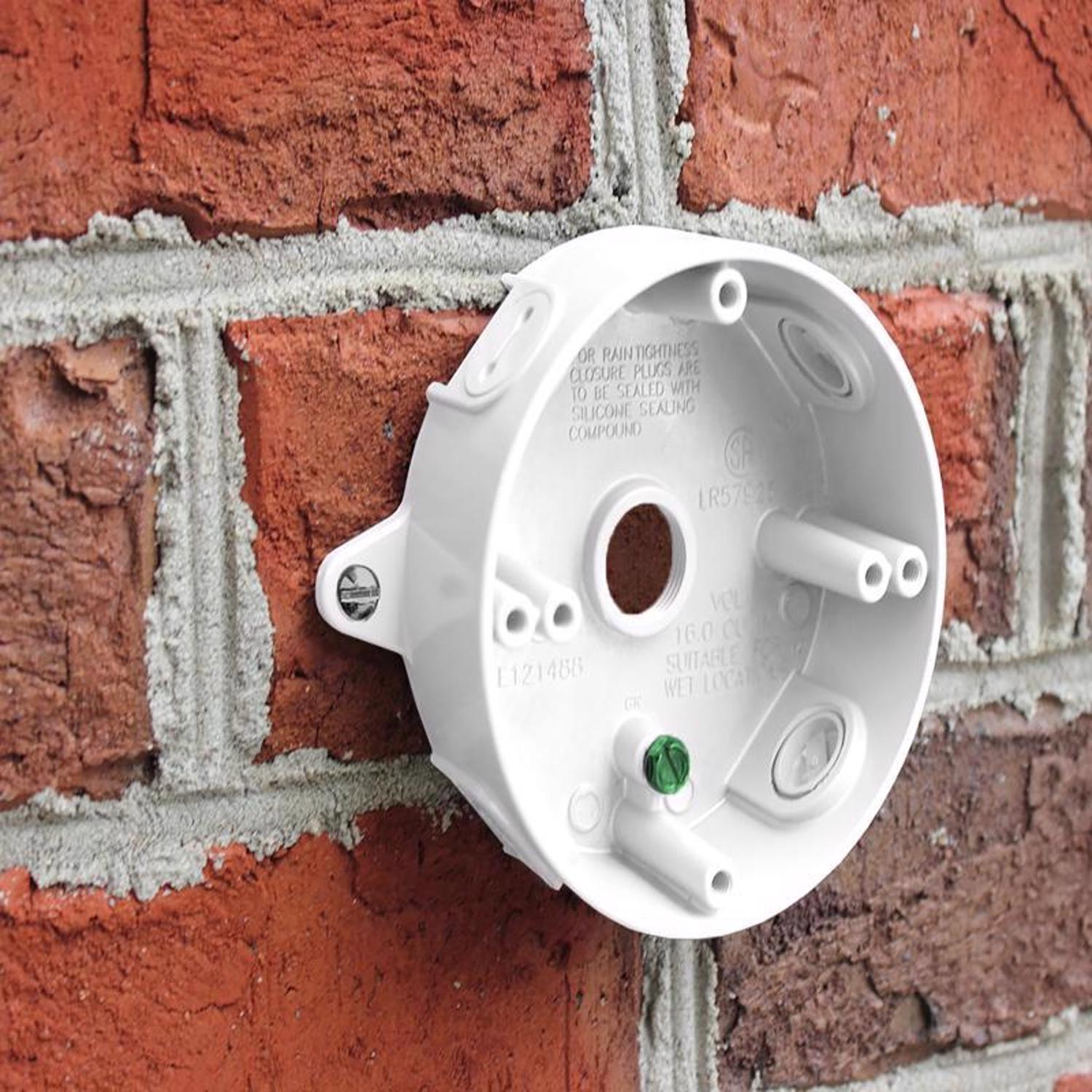 Sigma Engineered Solutions New Work 16 cu in Round Metallic Weatherproof Box White