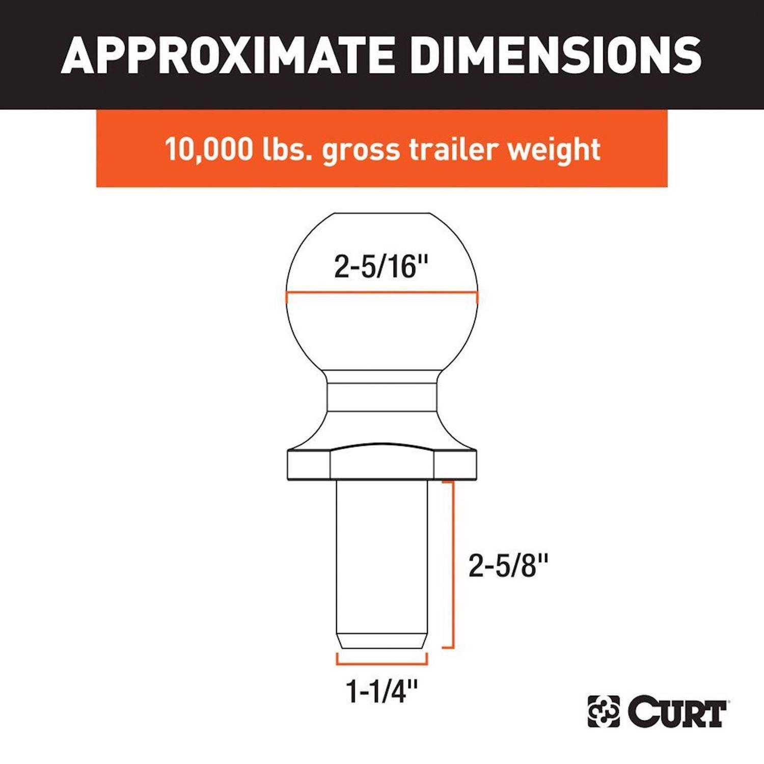 CURT 10000 lb. cap. 2-5/16 in. Hitch Ball