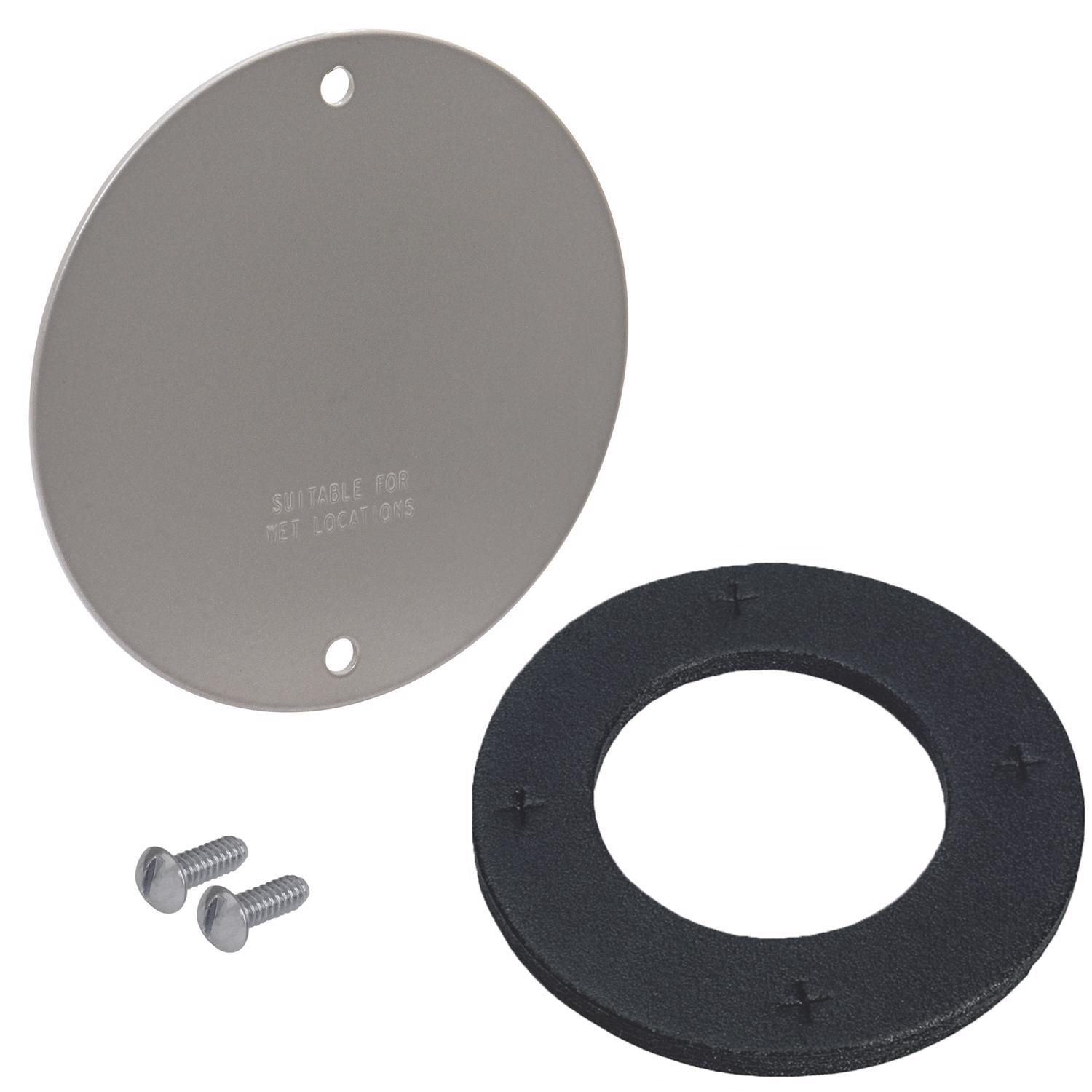 Sigma Engineered Solutions Round Steel 4.13 in. H X 4.13 in. W Flat Box Cover