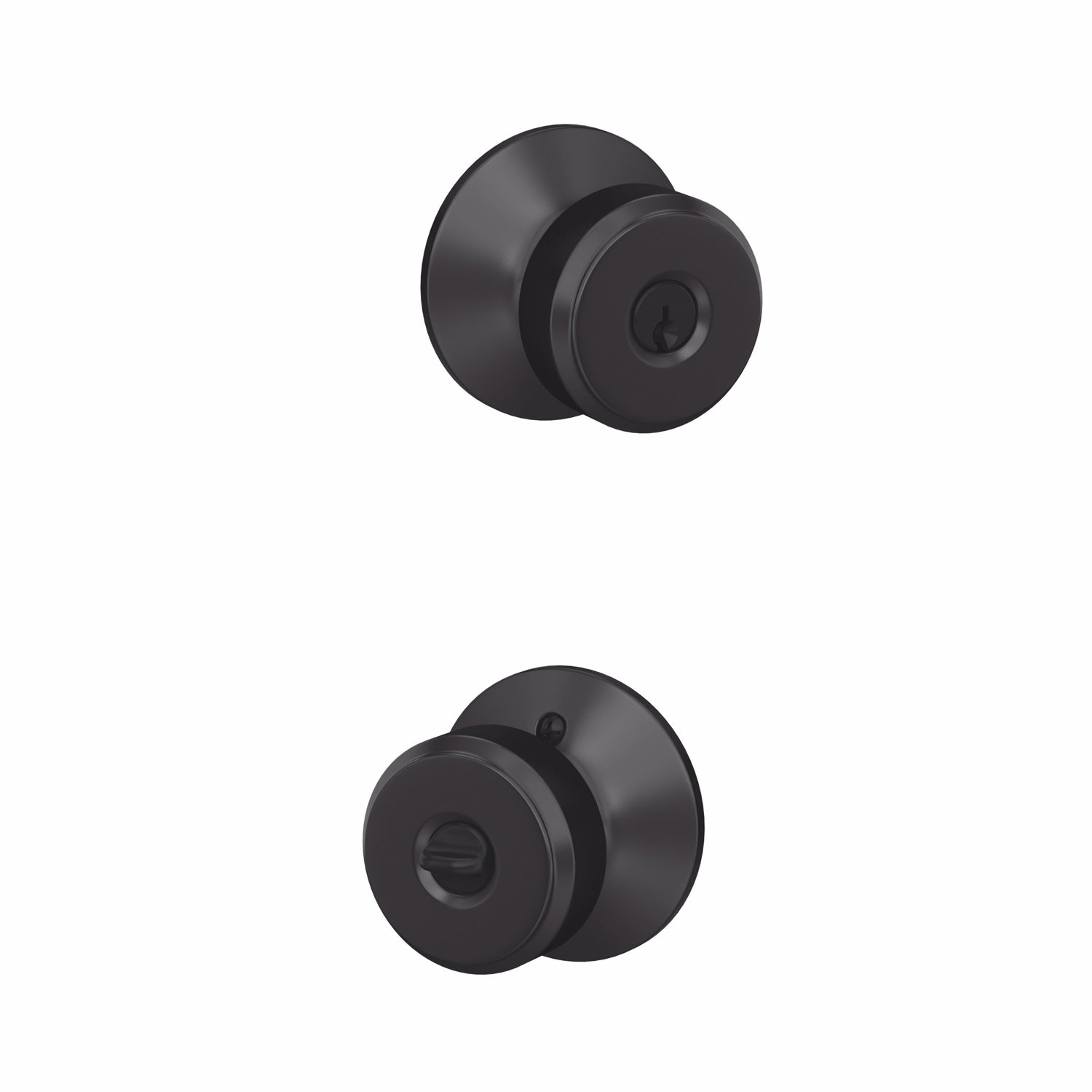 Schlage Bowery Matte Black Entry Knob 1.75 in.