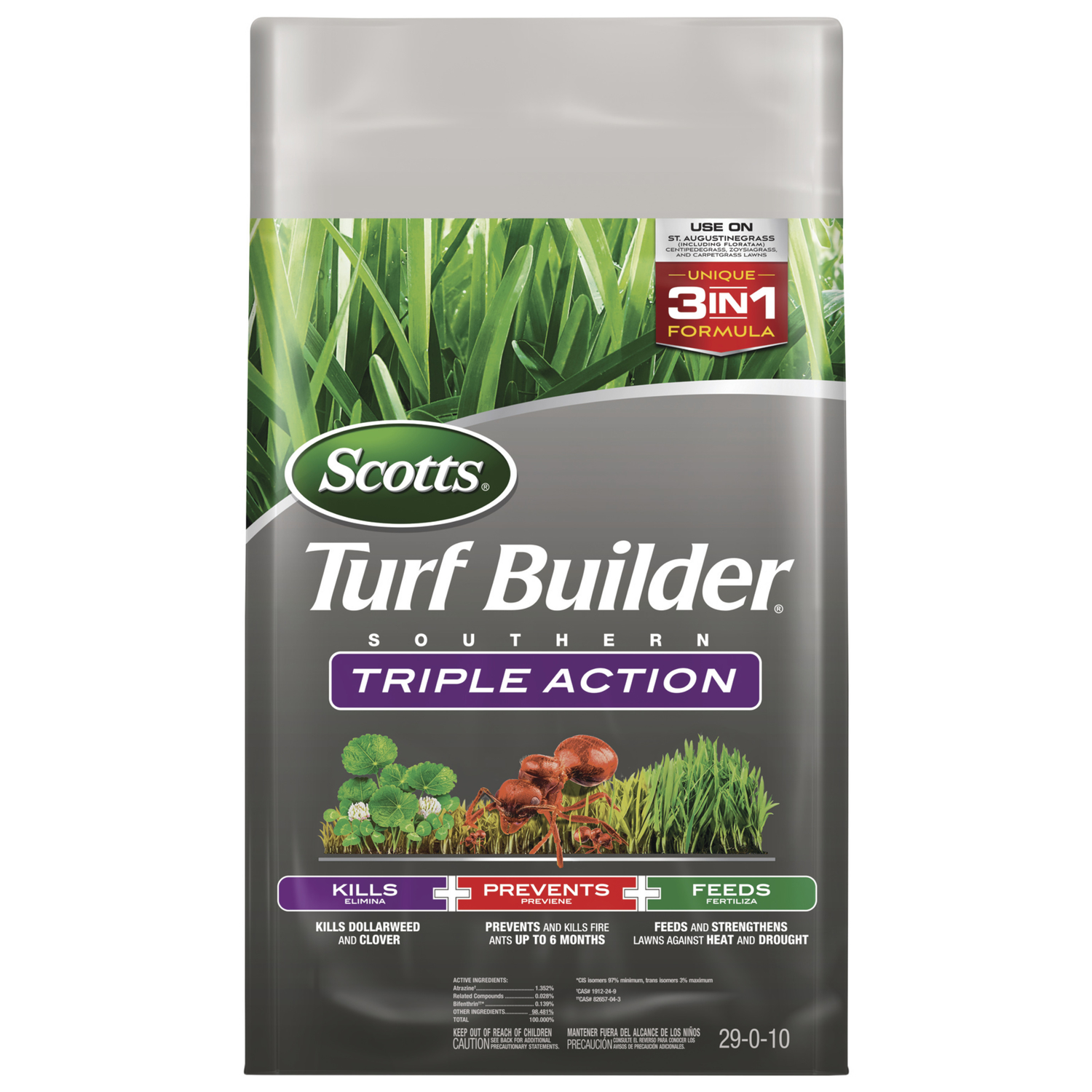 Scotts Turf Builder Southern Triple Action Weed & Feed Lawn Fertilizer ...
