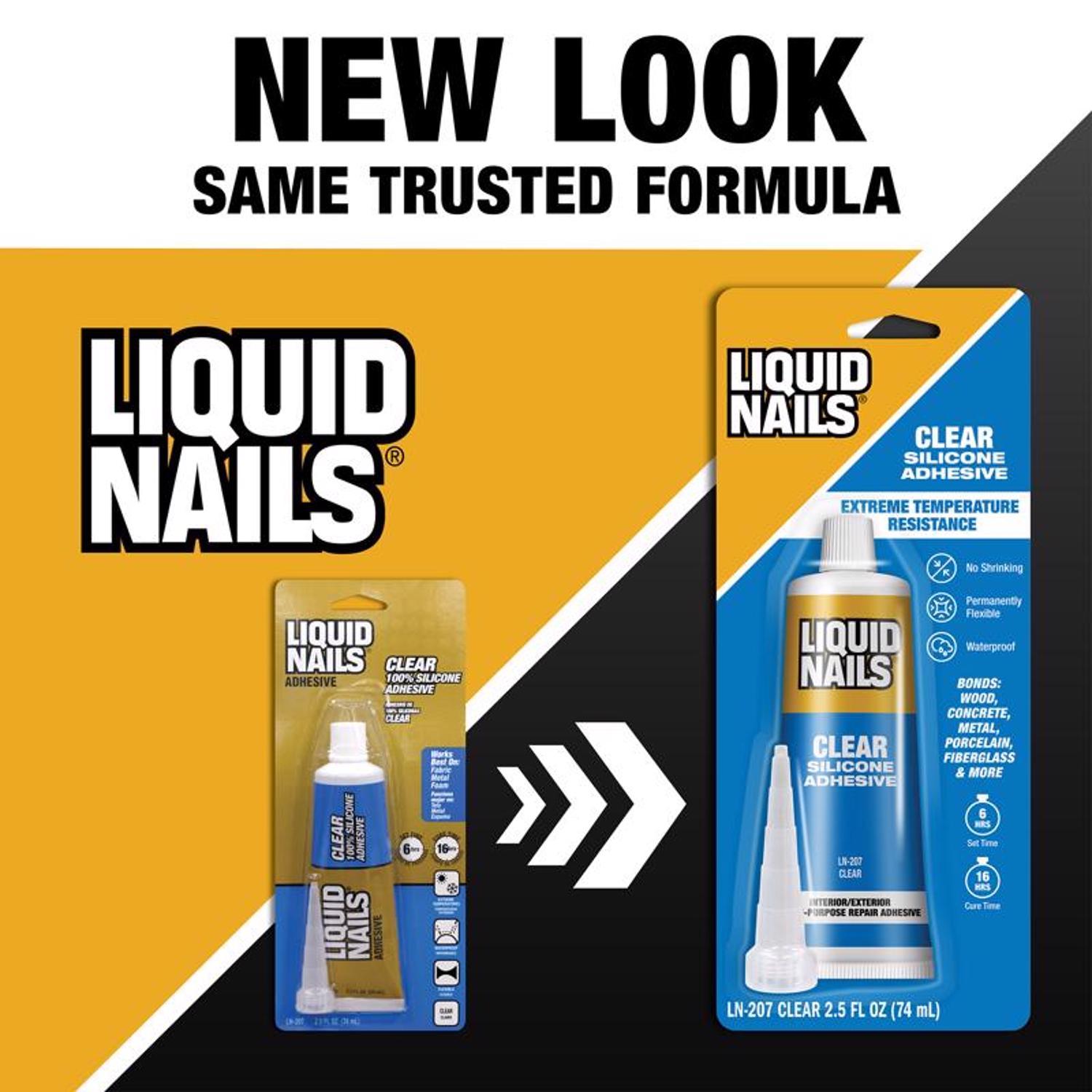Liquid Nails Clear Small Projects High Strength Silicone Clear Adhesive 2.5 oz