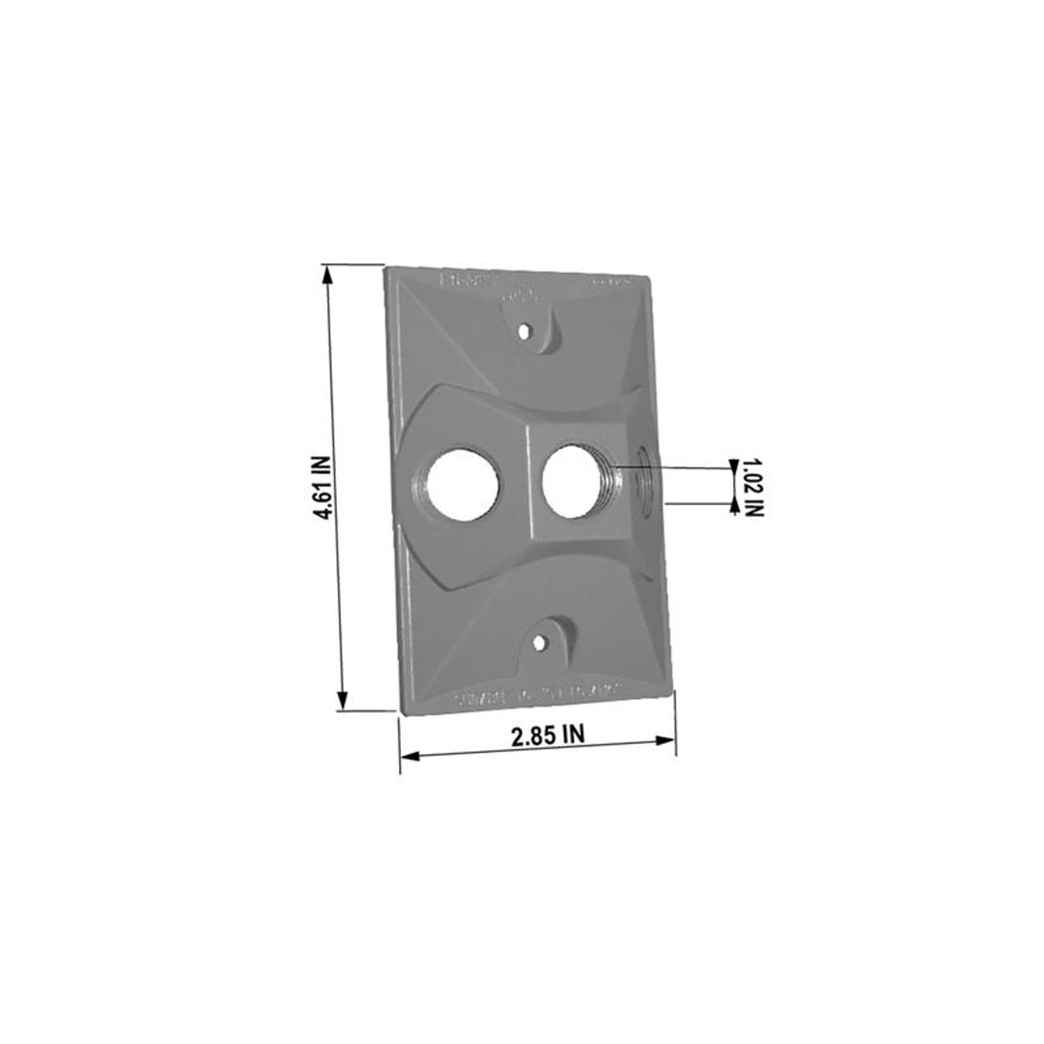 Sigma Engineered Solutions Rectangle Metal 1 gang 4.61 in. H X 2.85 in. W Lampholder Cover