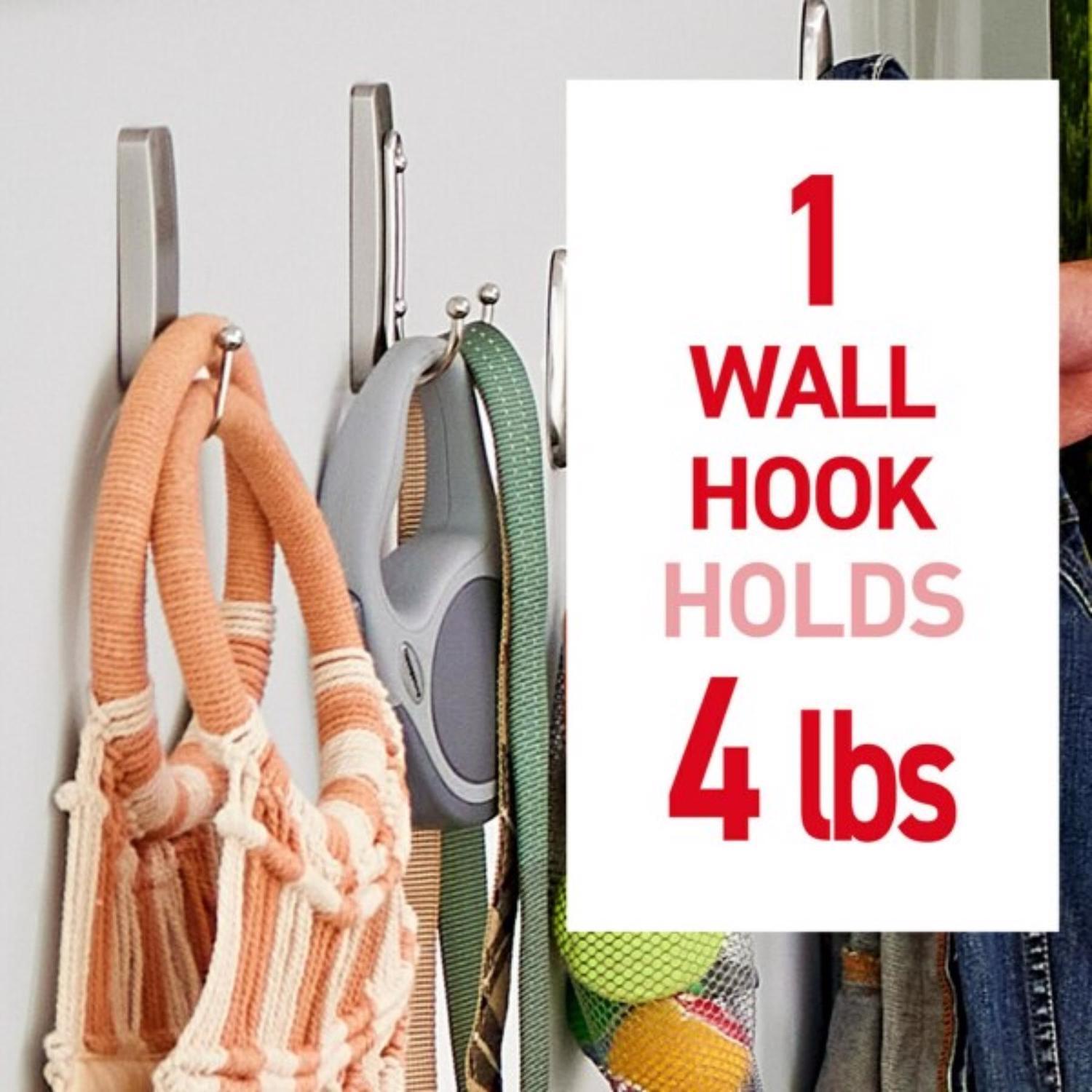3M Command 2 in. L Brushed Nickel Metal Large Double Hook 4 lb. cap. 1 pk