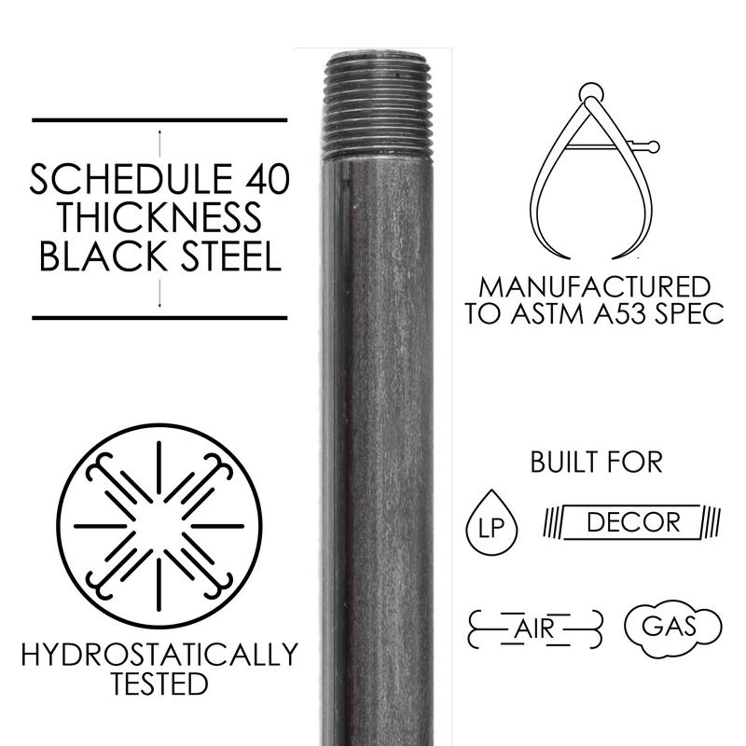 STZ Industries 1/2 in. MIP each X 1/2 in. D MIP Black Steel Close Nipple
