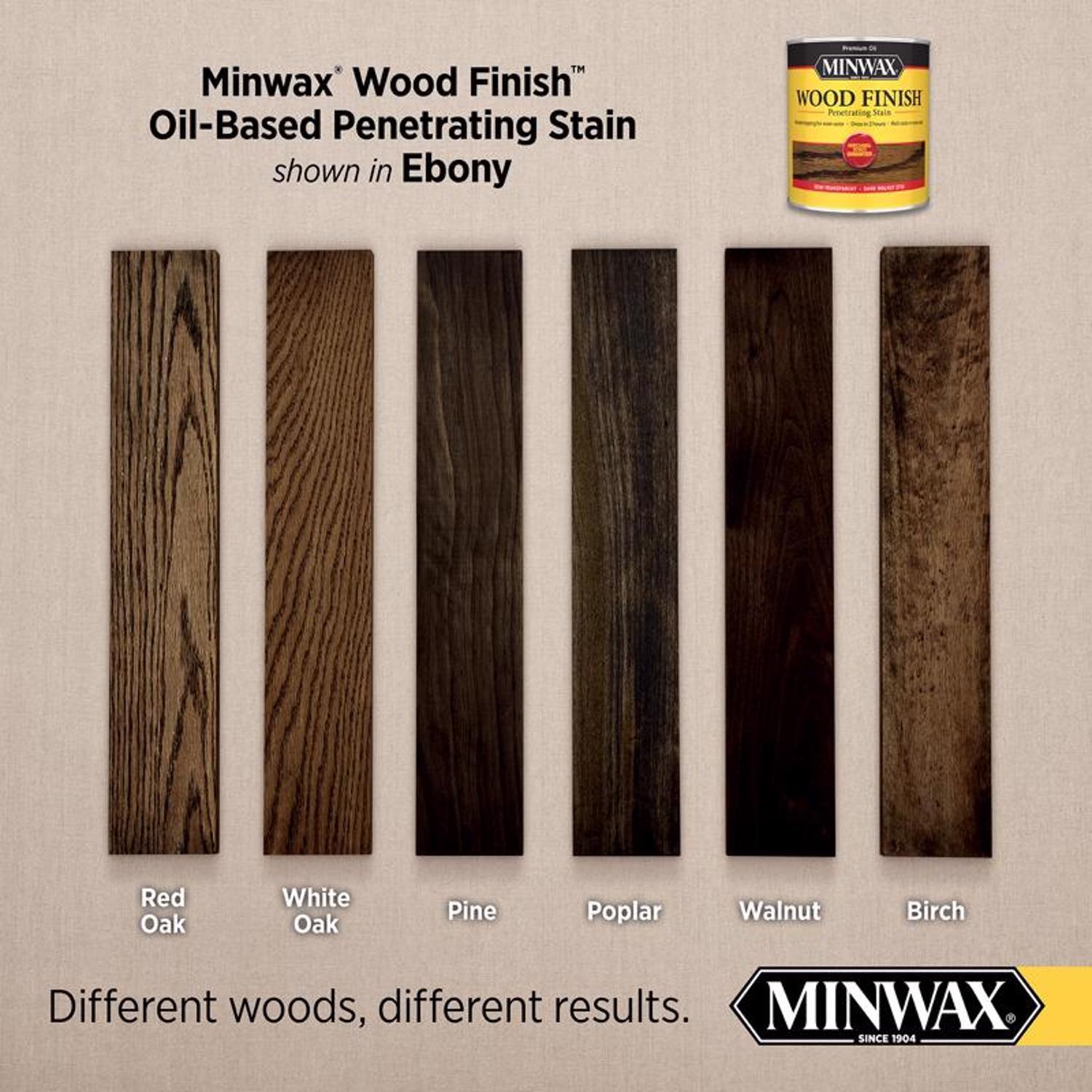 Minwax Wood Finish Semi-Transparent Ebony Oil-Based Penetrating Wood Stain 1/2 pt