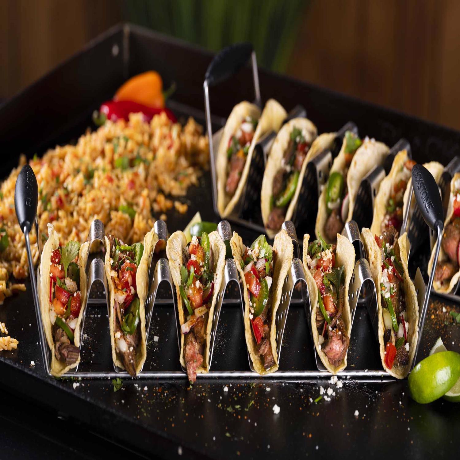Blackstone Deluxe Stainless Steel Taco Tray 17.71 in. L X 4.5 in. W 2 pk
