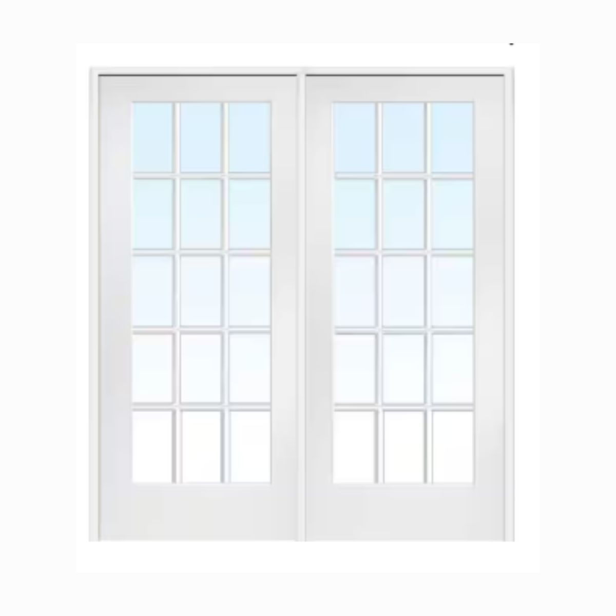 Steel Double Door 6068 (6'-0 x 6'-8") 15 Lite (4-9/16" Jamb) Left hand In-Swing
