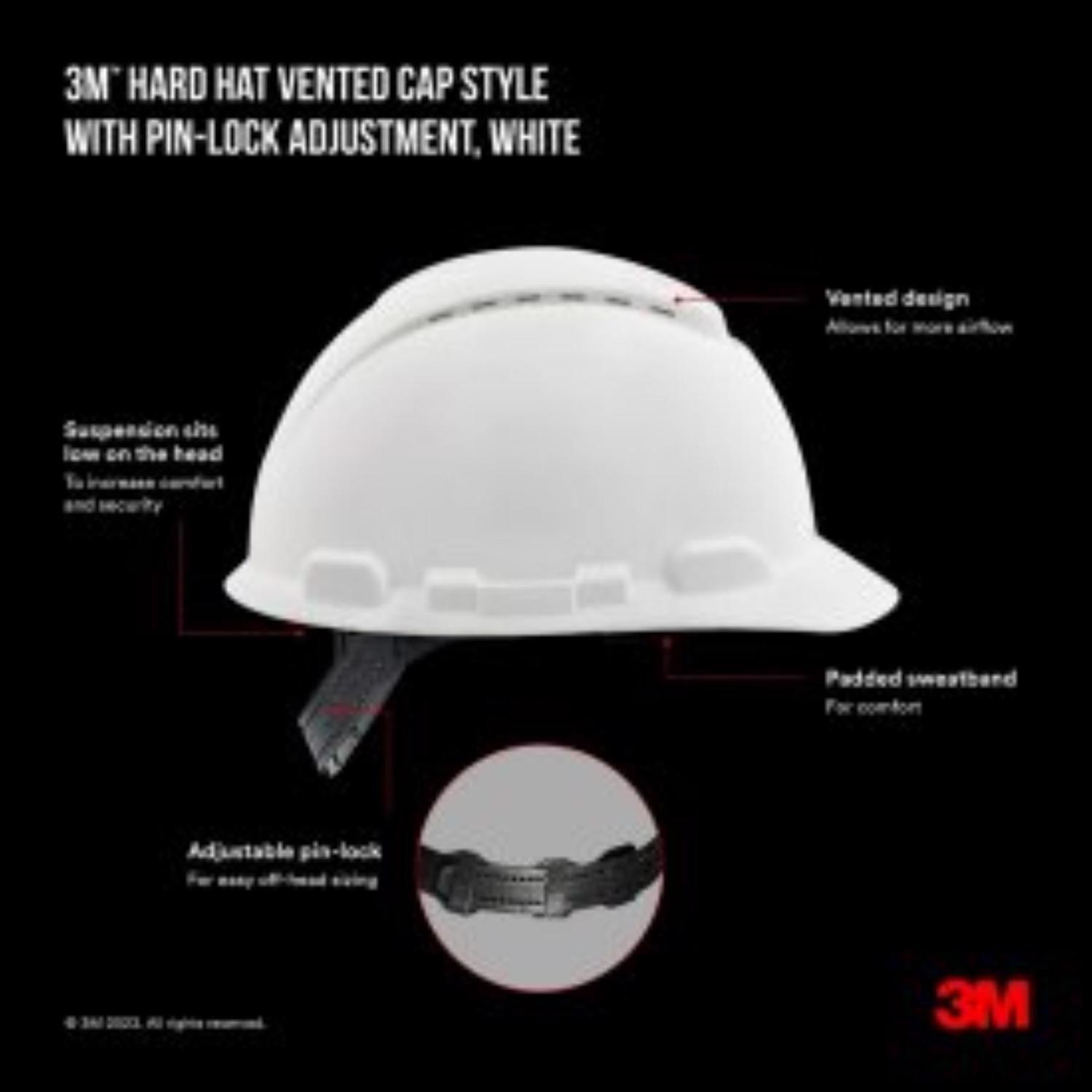3M Pinlock Hard Hat White Vented
