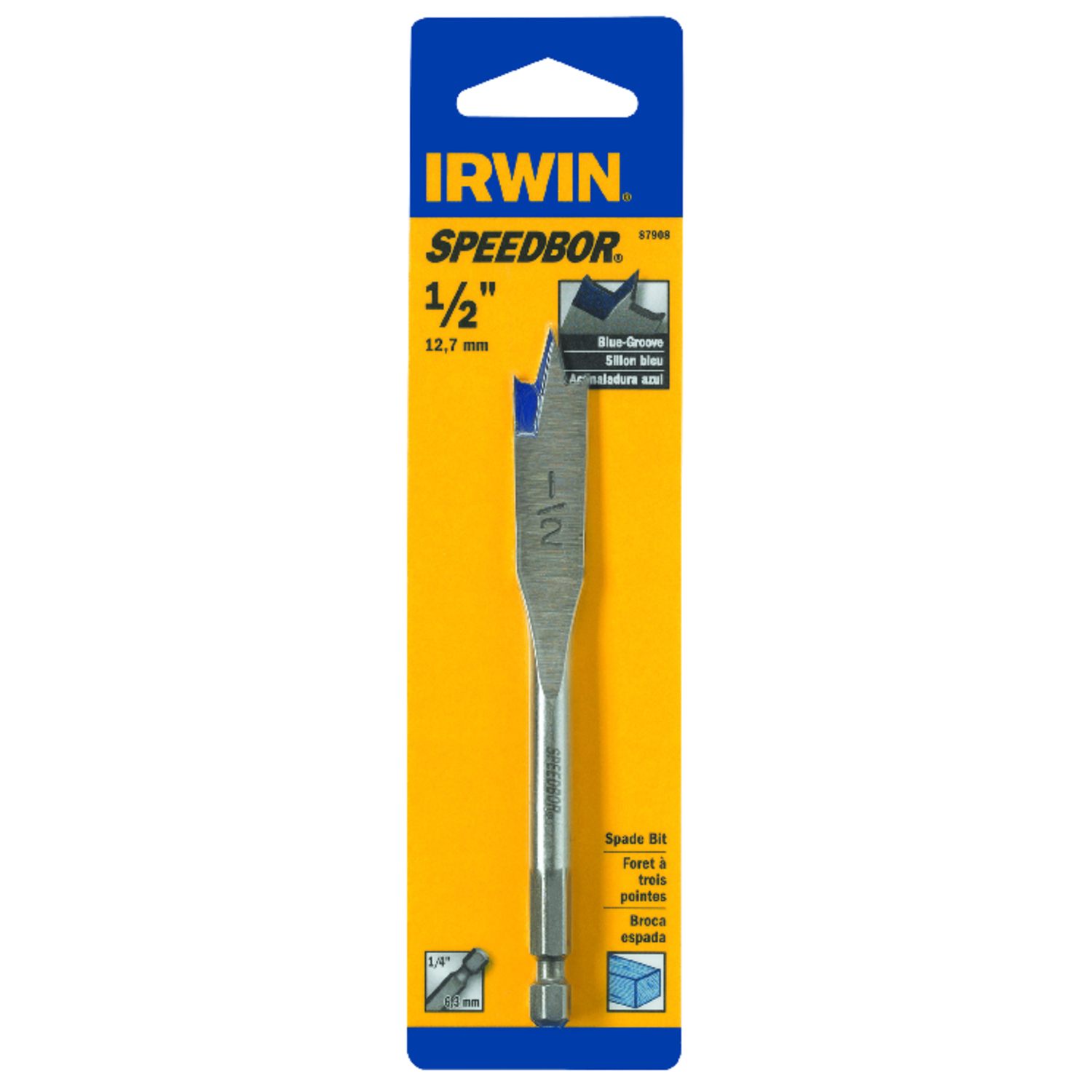 Irwin Speedbor 1/2 in. X 4 in. L Carbon Steel Wood Boring Bit 1 pc