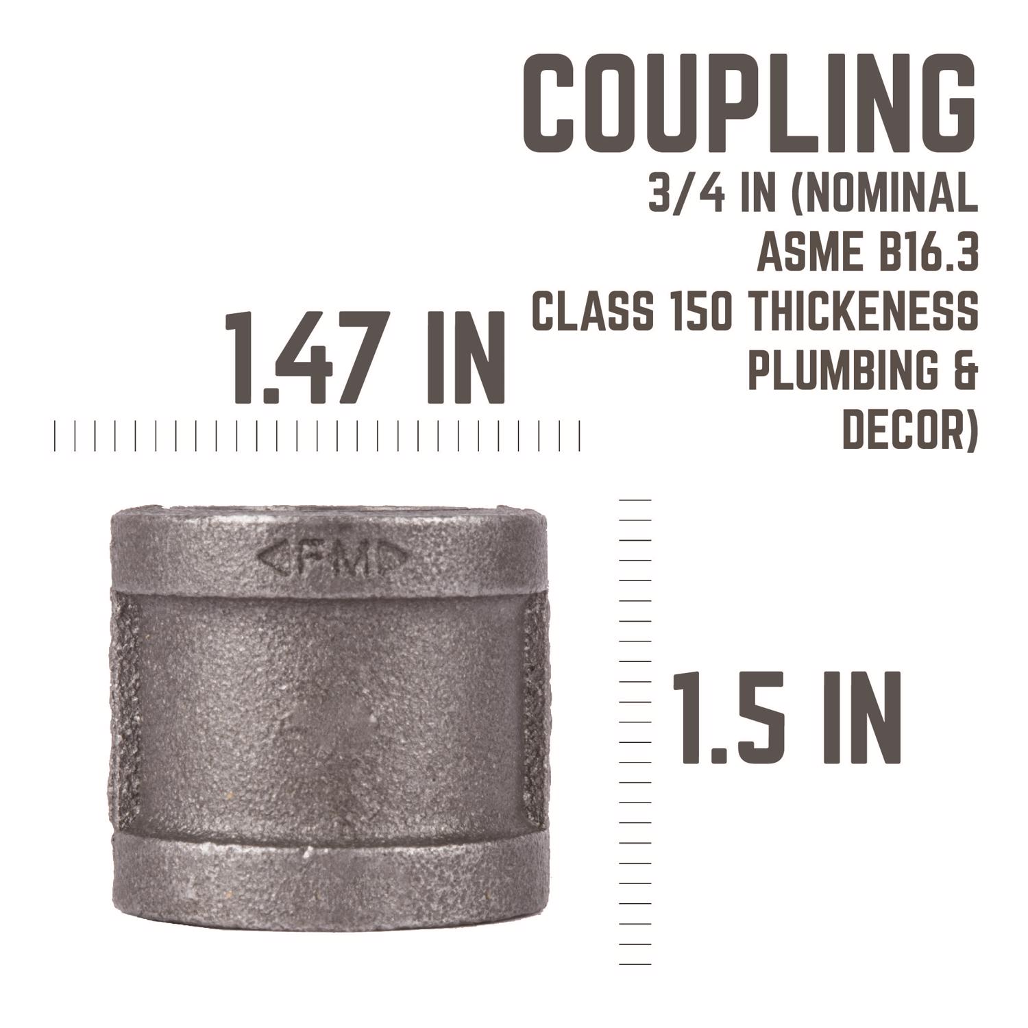 STZ Industries 3/4 in. FIP each X 3/4 in. D FIP Black Malleable Iron Coupling