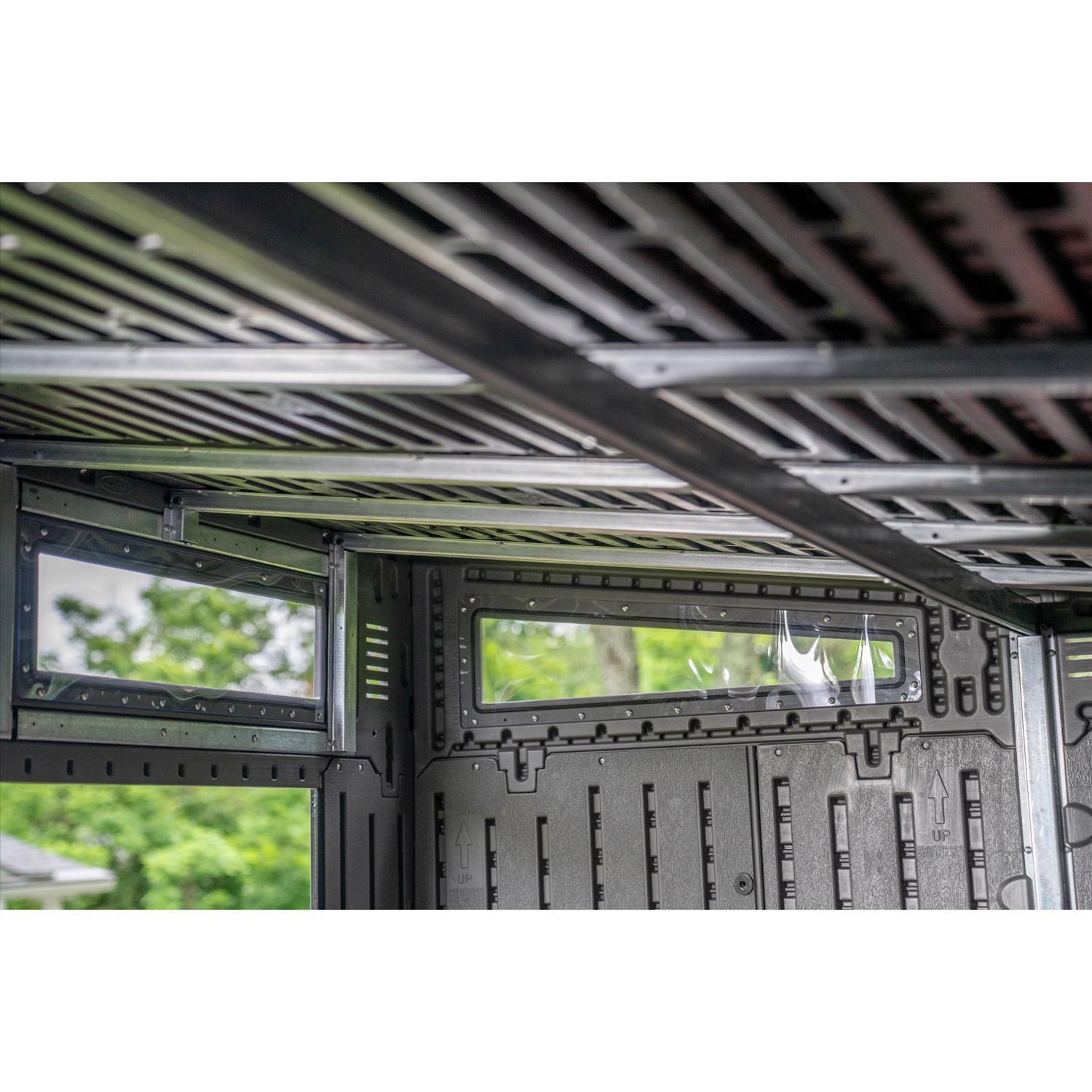 Suncast Modernist Barn Door 10 ft. x 7 ft. Resin Horizontal Barn Storage Shed with Floor Kit