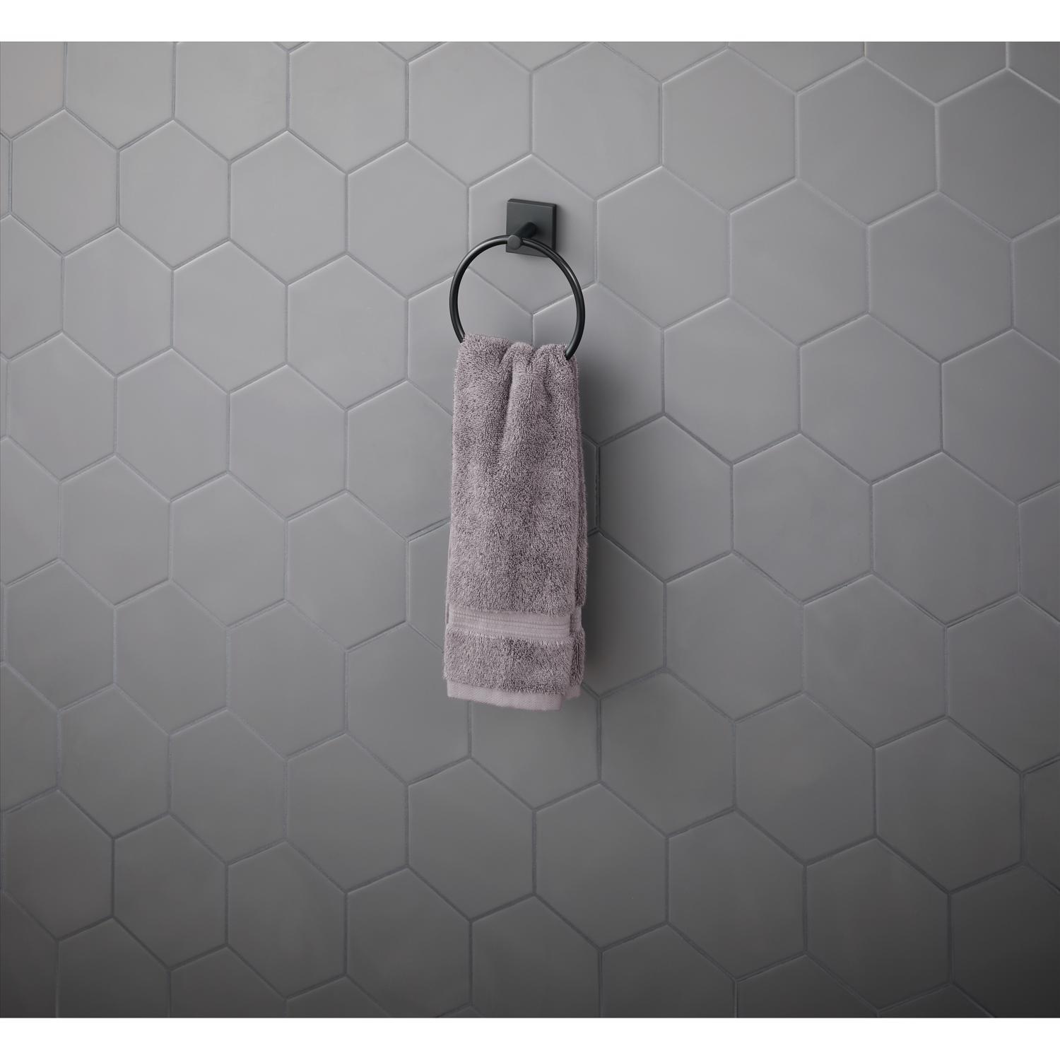 OakBrook Collection Matte Black Towel Ring Die Cast Zinc
