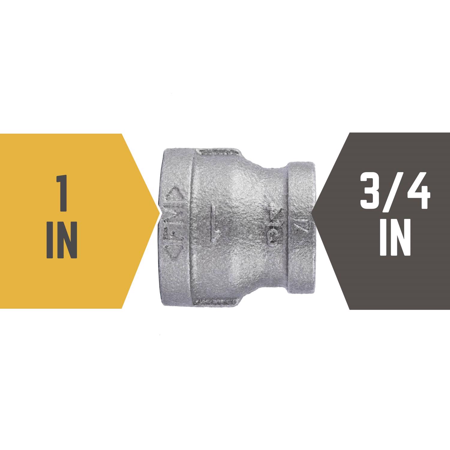 STZ Industries 1 in. FIP each X 3/4 in. D FIP Black Malleable Iron Coupling