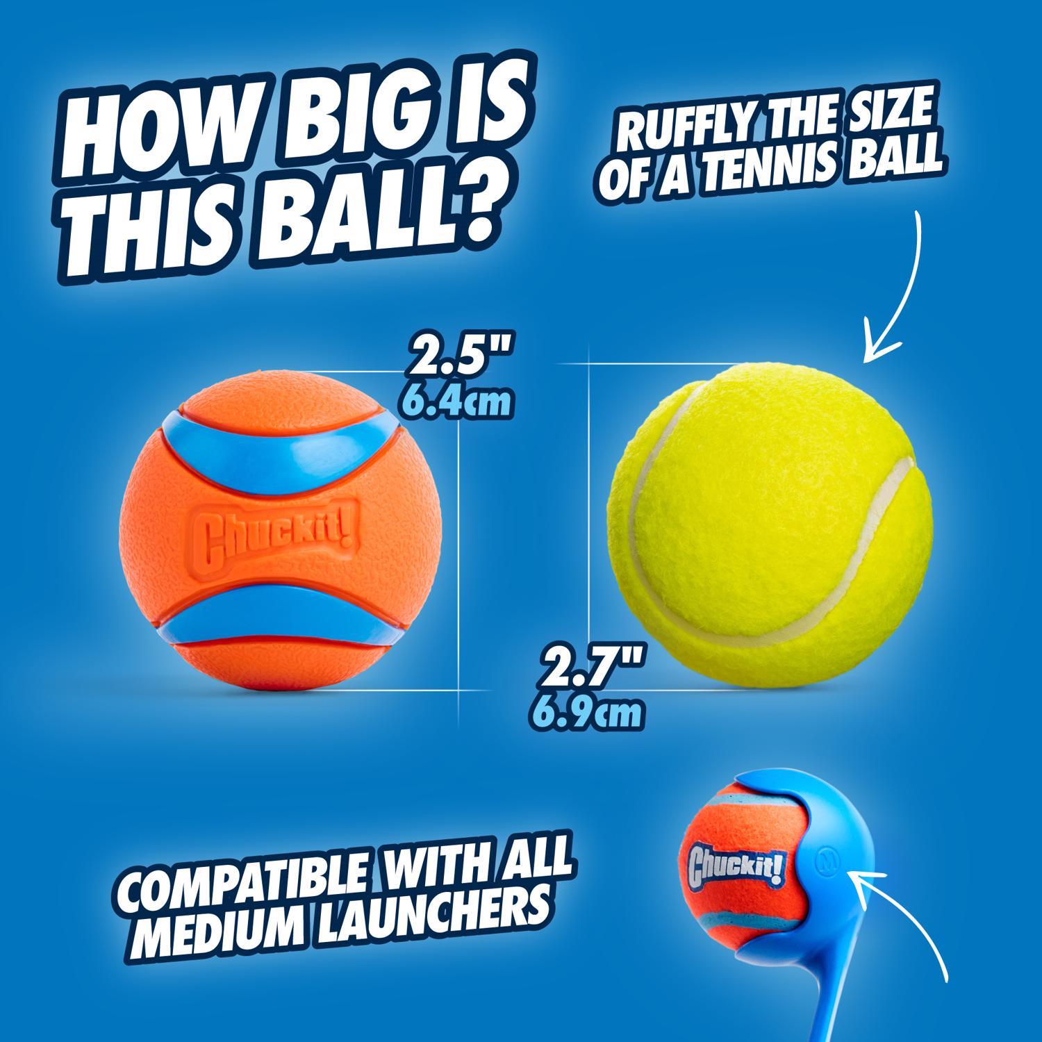Chuckit! For Dog Blue/Orange Rubber Fetch Ball Ultra Ball Medium 2 pk