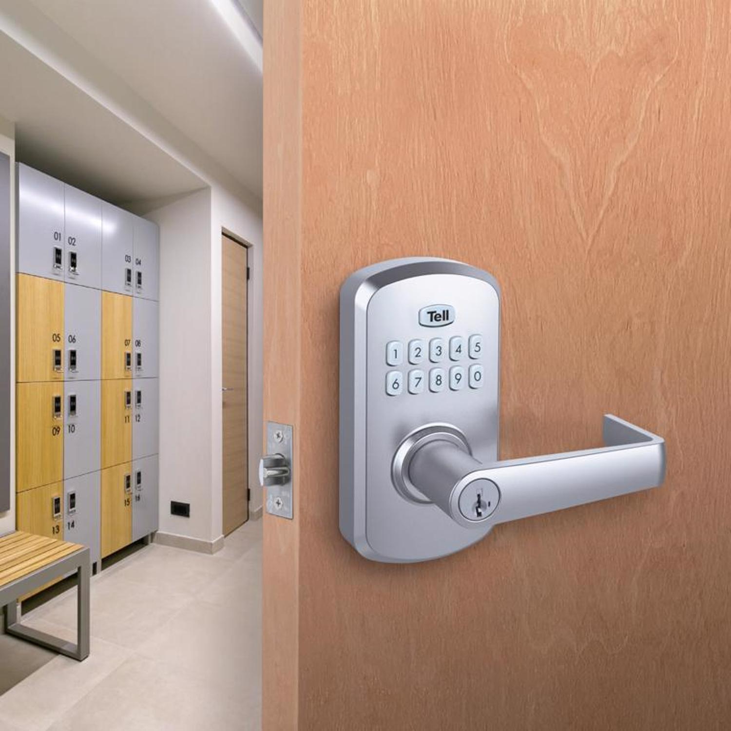 Tell Satin Chrome Steel Electronic Keypad Entry Lock