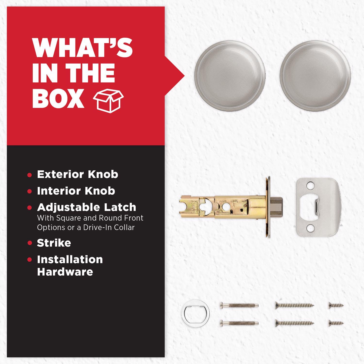 Kwikset Juno Satin Nickel Passage Door Knob 1-3/4 in.