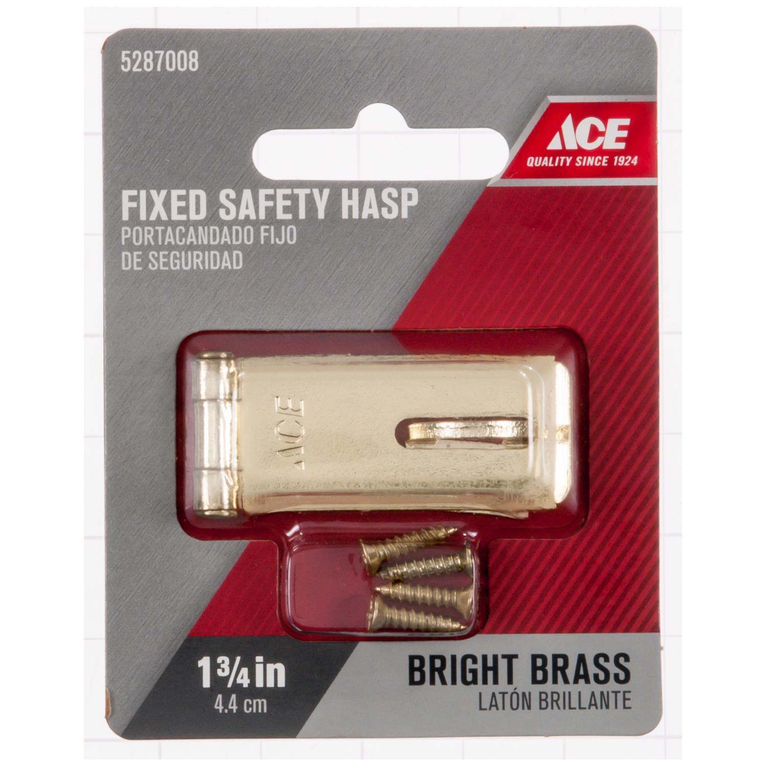 Ace Bright Brass 1-3/4 in. L Fixed Staple Safety Hasp