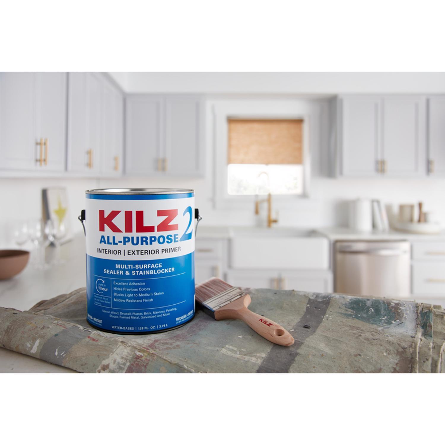 KILZ White Flat Water-Based Acrylic Stain Blocking Primer 1 gal